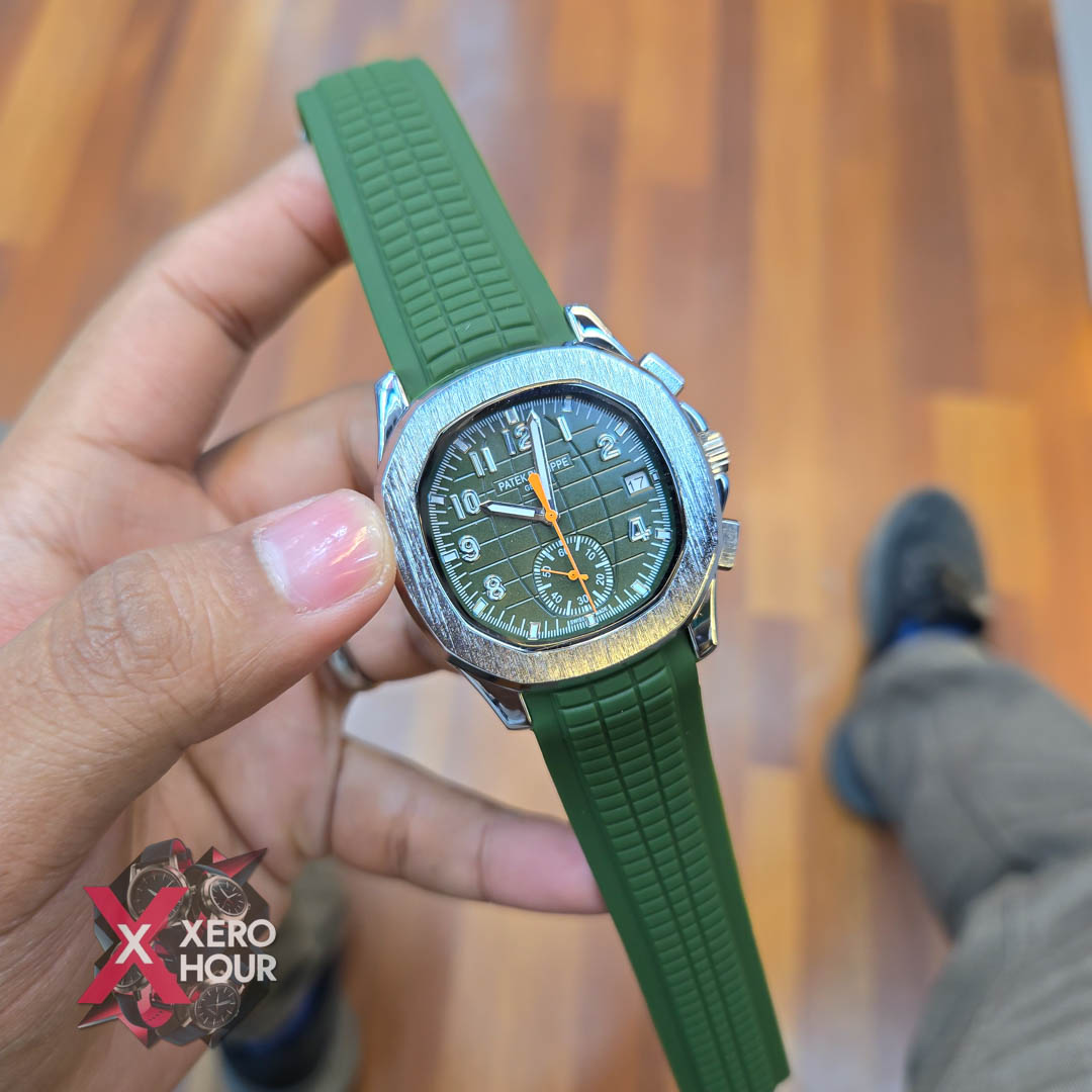Patek philippe Aquanaut | Silicon Strap | AA Grade | Green Silicon Strap with Green Dial_img_4