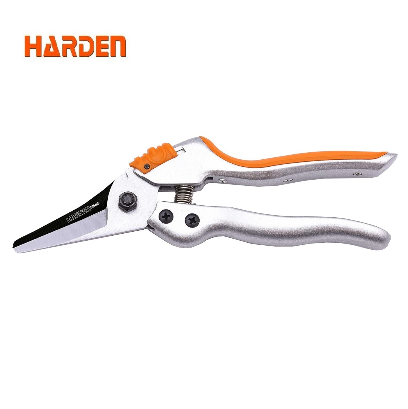 HARDEN 8" Professional Garden Pruner, Forged of SK5 Steel, Comfortable TPR Handle, Large Spring & Plastic Lock, Anti-Touch Design; 630405