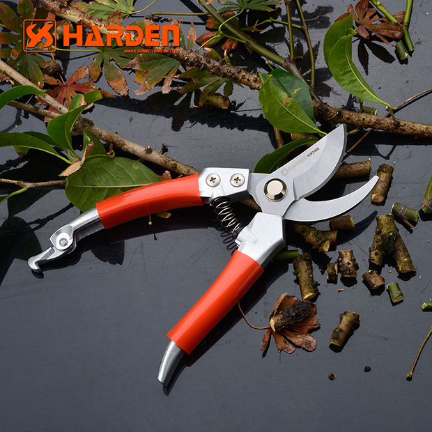 HARDEN 8" Fruit Shears, Garden Pruner With Zinc Alloy Handle Stainless Steel Professional Fruit Shears Trim Horticulture Stainless Steel Pruner Garden Scissor Tools Anvil Branch Shear Orchard Pruning Shears 630415_img_3