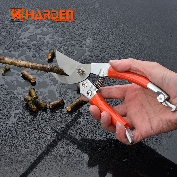 HARDEN 8" Fruit Shears, Garden Pruner With Zinc Alloy Handle Stainless Steel Professional Fruit Shears Trim Horticulture Stainless Steel Pruner Garden Scissor Tools Anvil Branch Shear Orchard Pruning Shears 630415_img_4