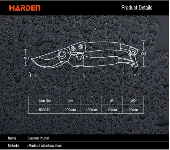 HARDEN 8" Fruit Shears, Garden Pruner With Zinc Alloy Handle Stainless Steel Professional Fruit Shears Trim Horticulture Stainless Steel Pruner Garden Scissor Tools Anvil Branch Shear Orchard Pruning Shears 630415_img_8