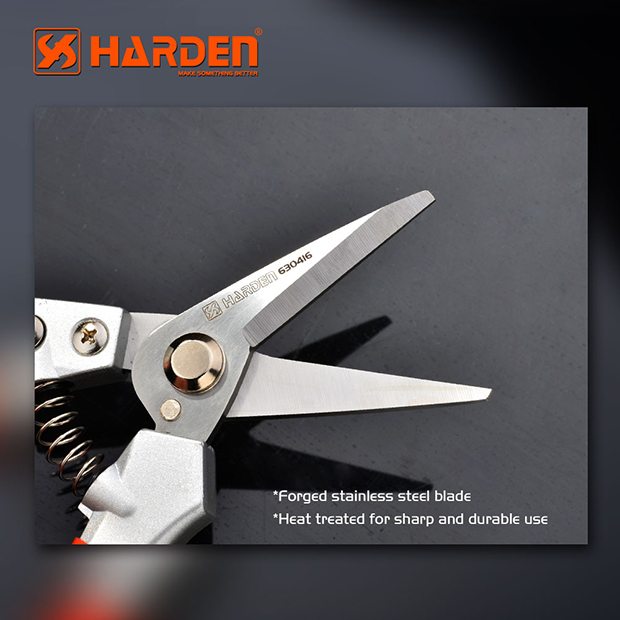 HARDEN 8" Fruit Shears, Professional Stainless Trimmer Garden Pruner (200mm), Trim Horticulture Stainless Steel Pruner Garden Fruit Scissor Tools Anvil Branch Shear, Orchard Pruning Shears; 630416_img_3