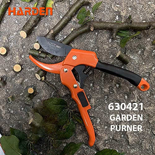 HARDEN 8" Garden Pruner, SK5 Steel Blade, 200mm, Designed to Cut 1.5 cm Diameter Wood, One-Handed Safety Lock; Model 630421_img_6