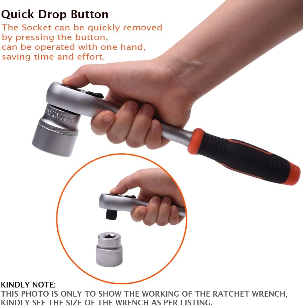 HARDEN Professional Ratchet Handle ( 1/4" | 3/8" | 1/2" | 3/4" ), Quick Release Ratchet Wrench with Grip Handle 535303 | 535403 | 535503 | 535504 | 535601_img_1