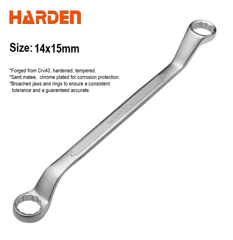 HARDEN Double Ring Spanner - 1Pcs ( 6x7 | 8x9 | 14x15 | 16x17 | 18x19 | 20x22 | 21x23 | 24x27 | 25x28 | 30x32mm ); 541306_img_8