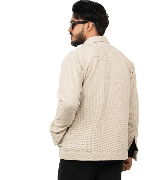 Men’s Premium Solid Off White Shacket
