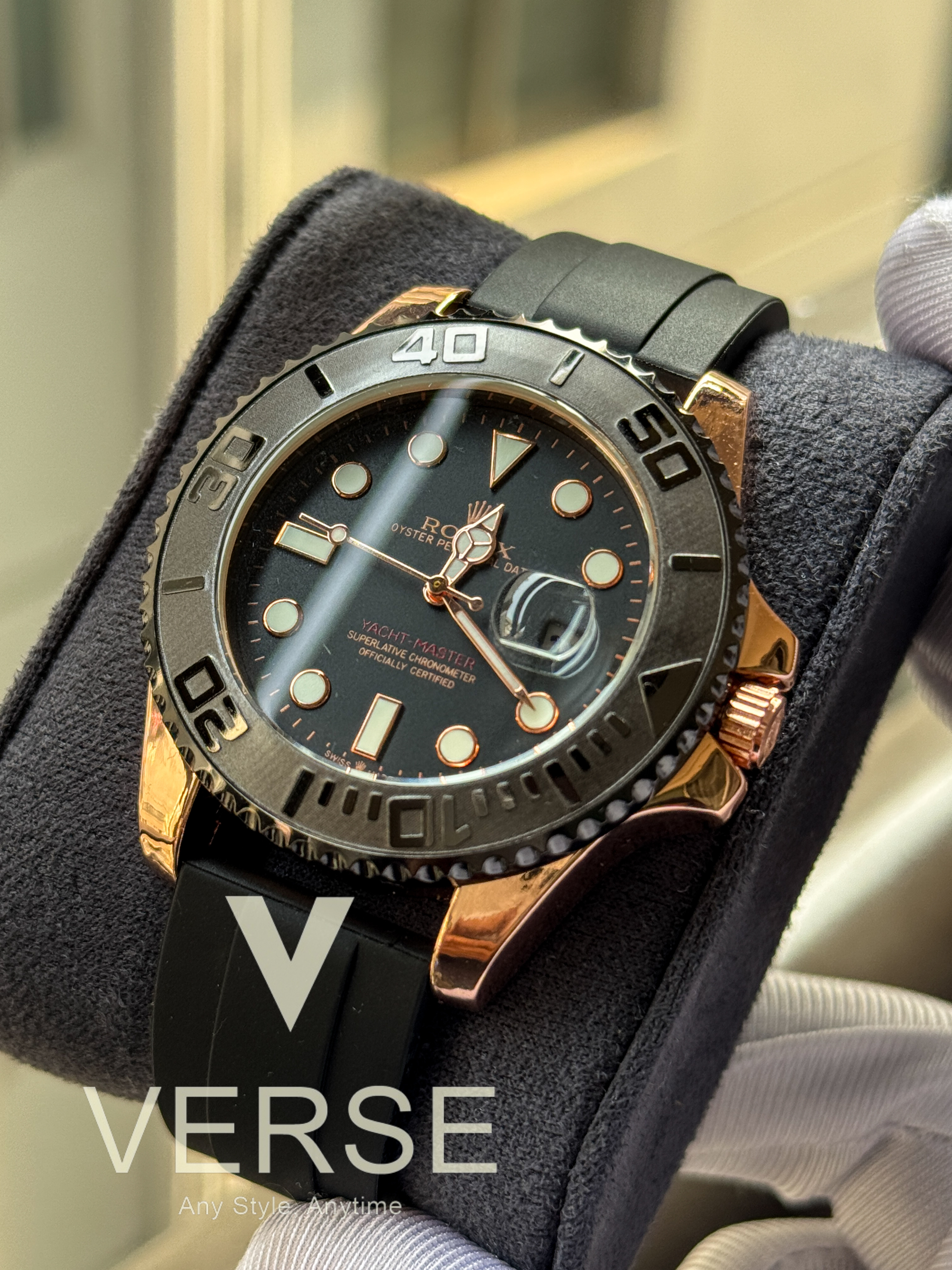 Rolex Yacht Master AA Rose Gold color Silicone belt
