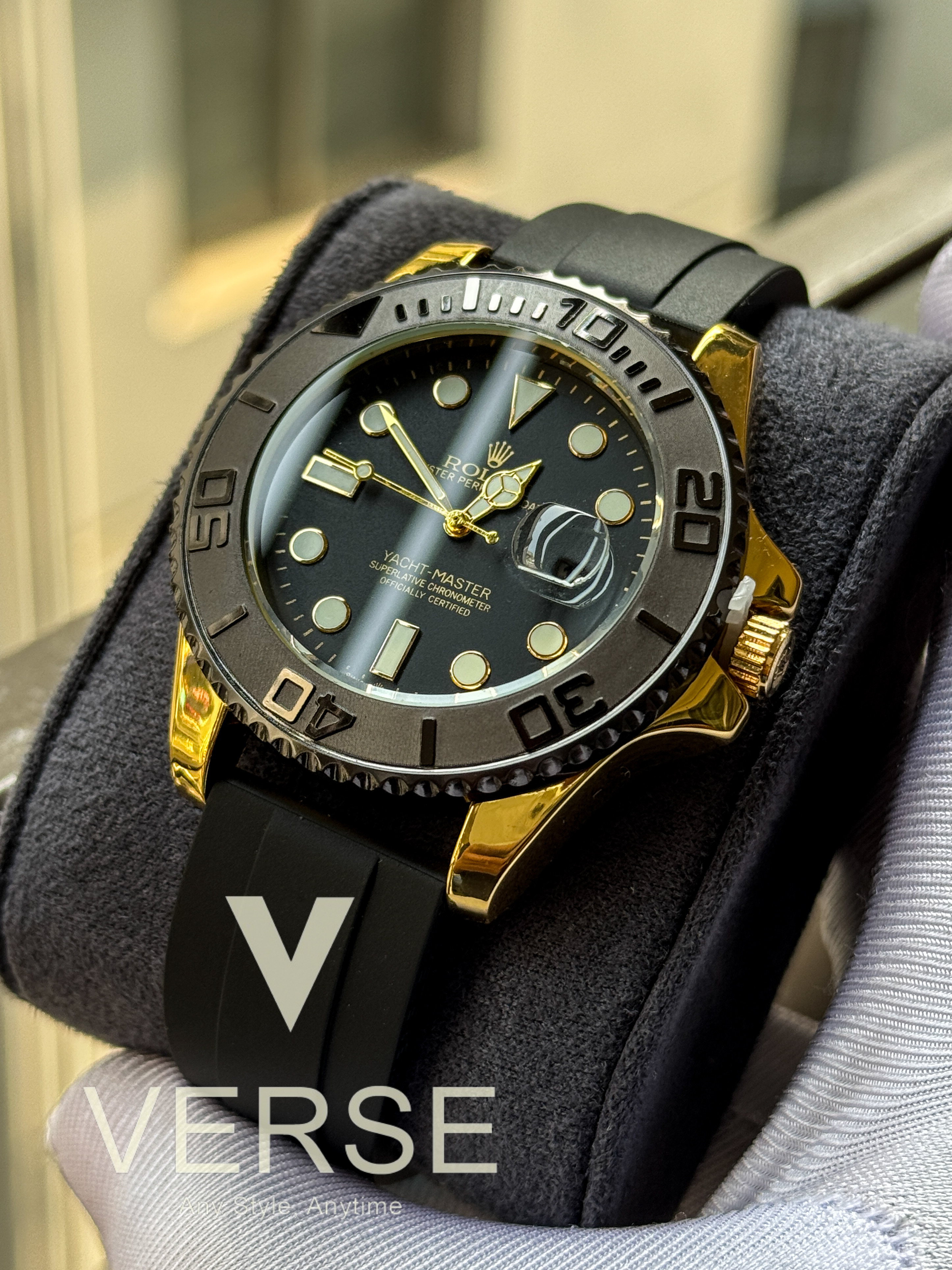 Rolex Yacht Master AA Silver color Silicone belt