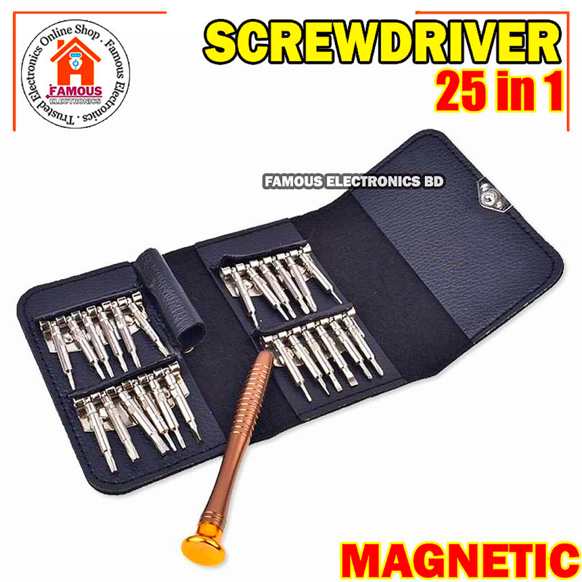 25 in 1 Precision Magnetic Screwdriver Set | Mini Repair Toolkit for Mobile, Laptop & Electronics | Multi Bit Repair Tools_img_3