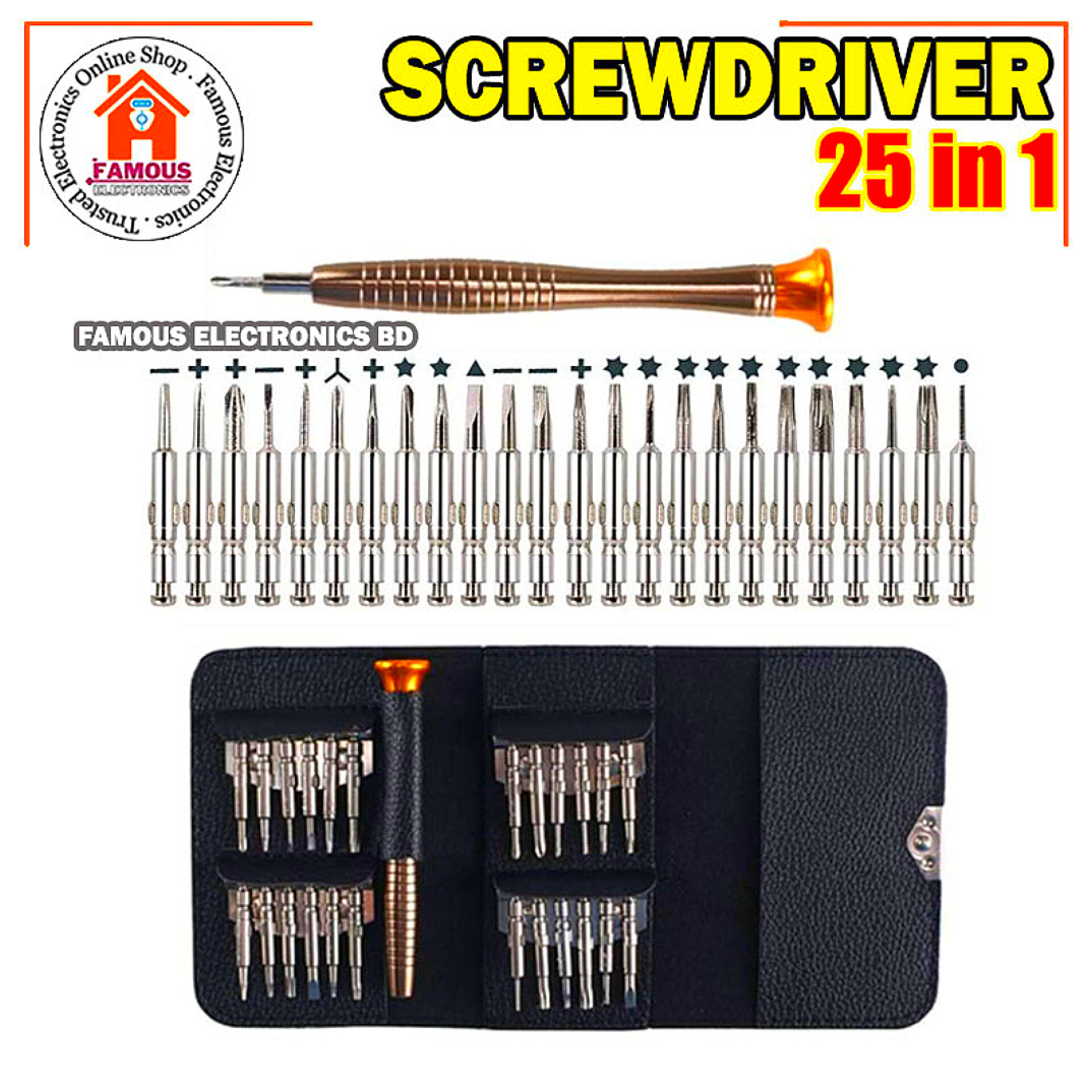 25 in 1 Precision Magnetic Screwdriver Set | Mini Repair Toolkit for Mobile, Laptop & Electronics | Multi Bit Repair Tools_img_4