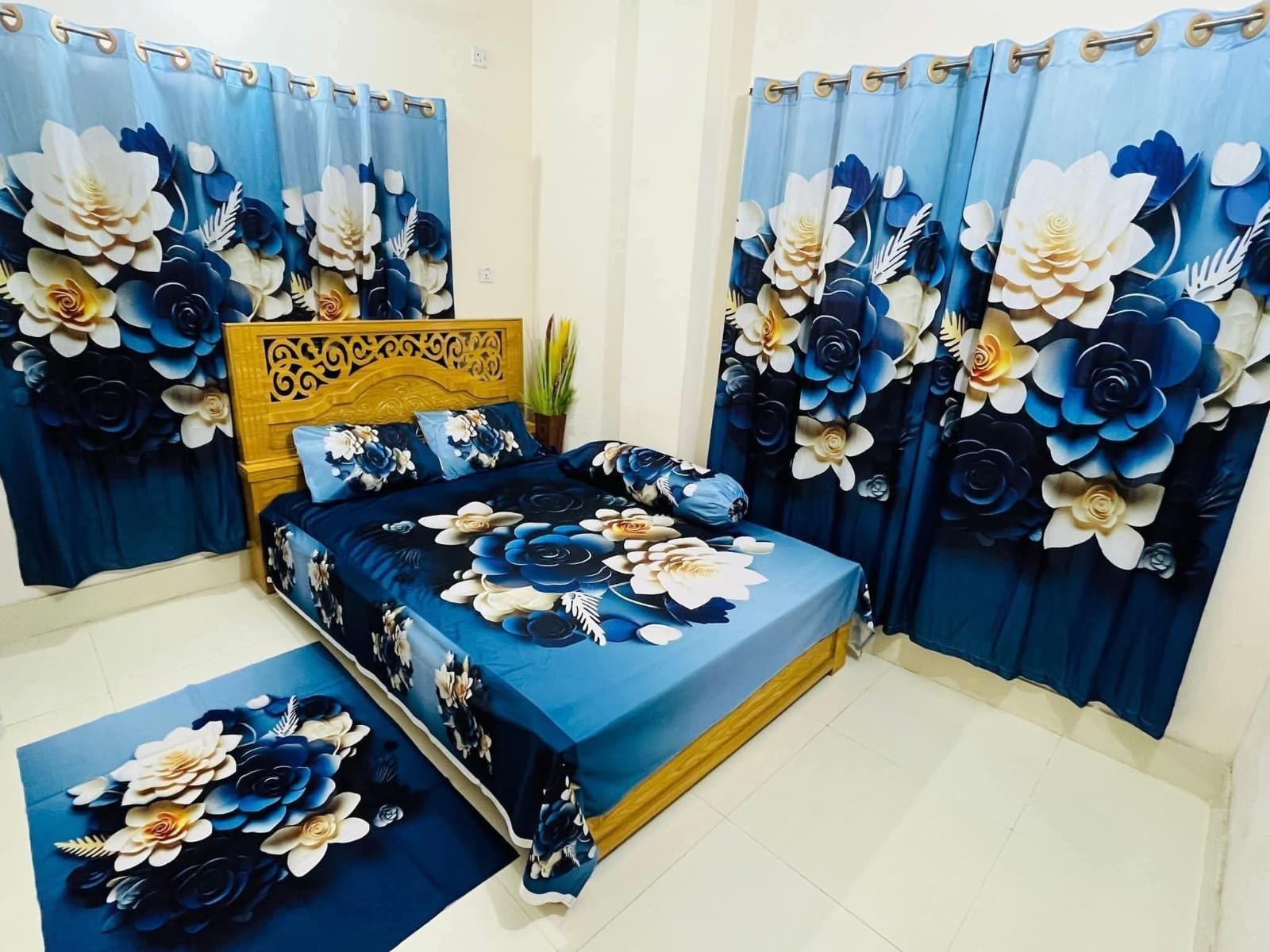 Water Proof China Premium 3D Design Bed Sheet King Size (7 ft/8 ft) ) (CHINA)_img_0