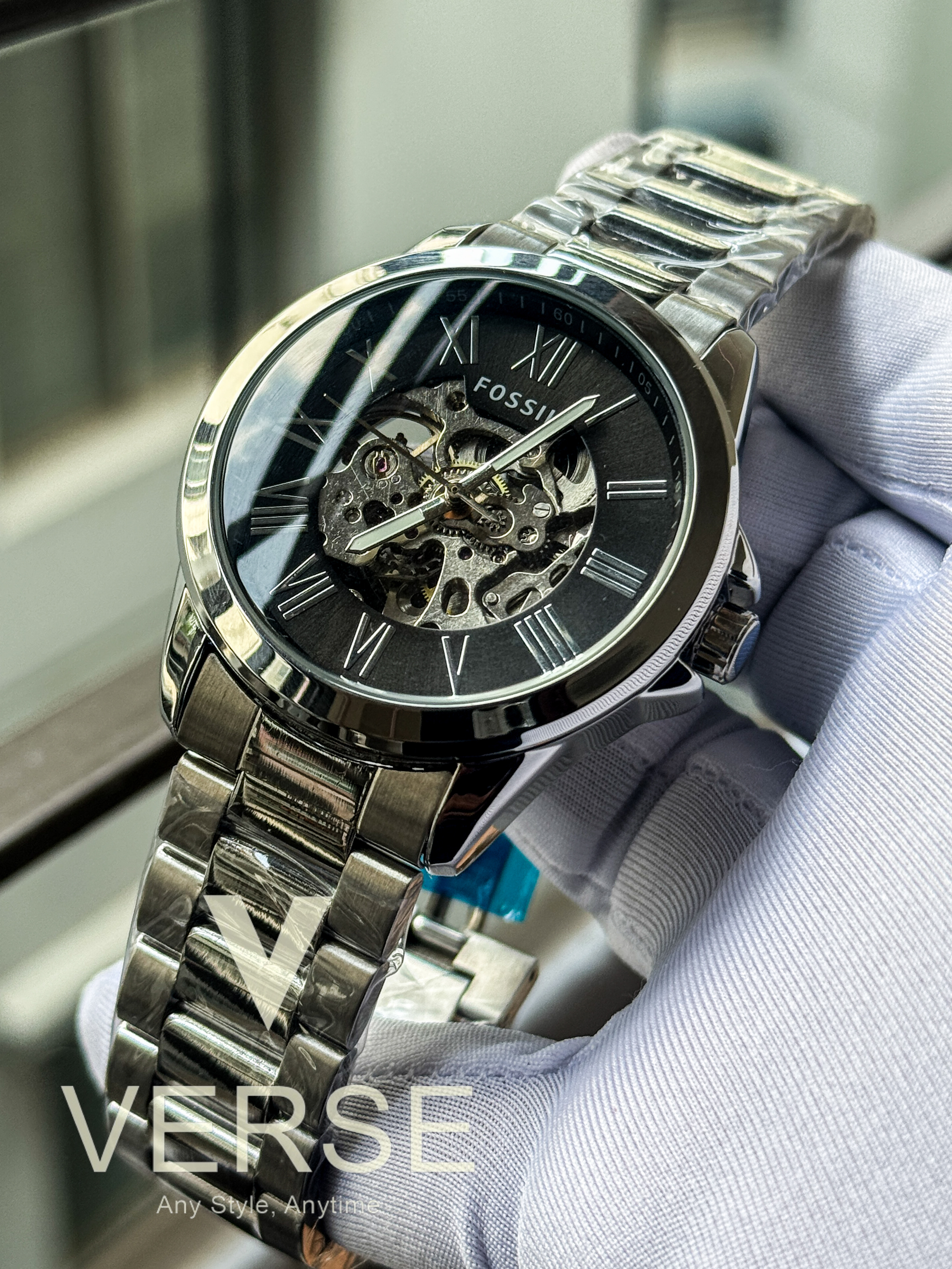 Fossil Automatic Chain Black Dial AA