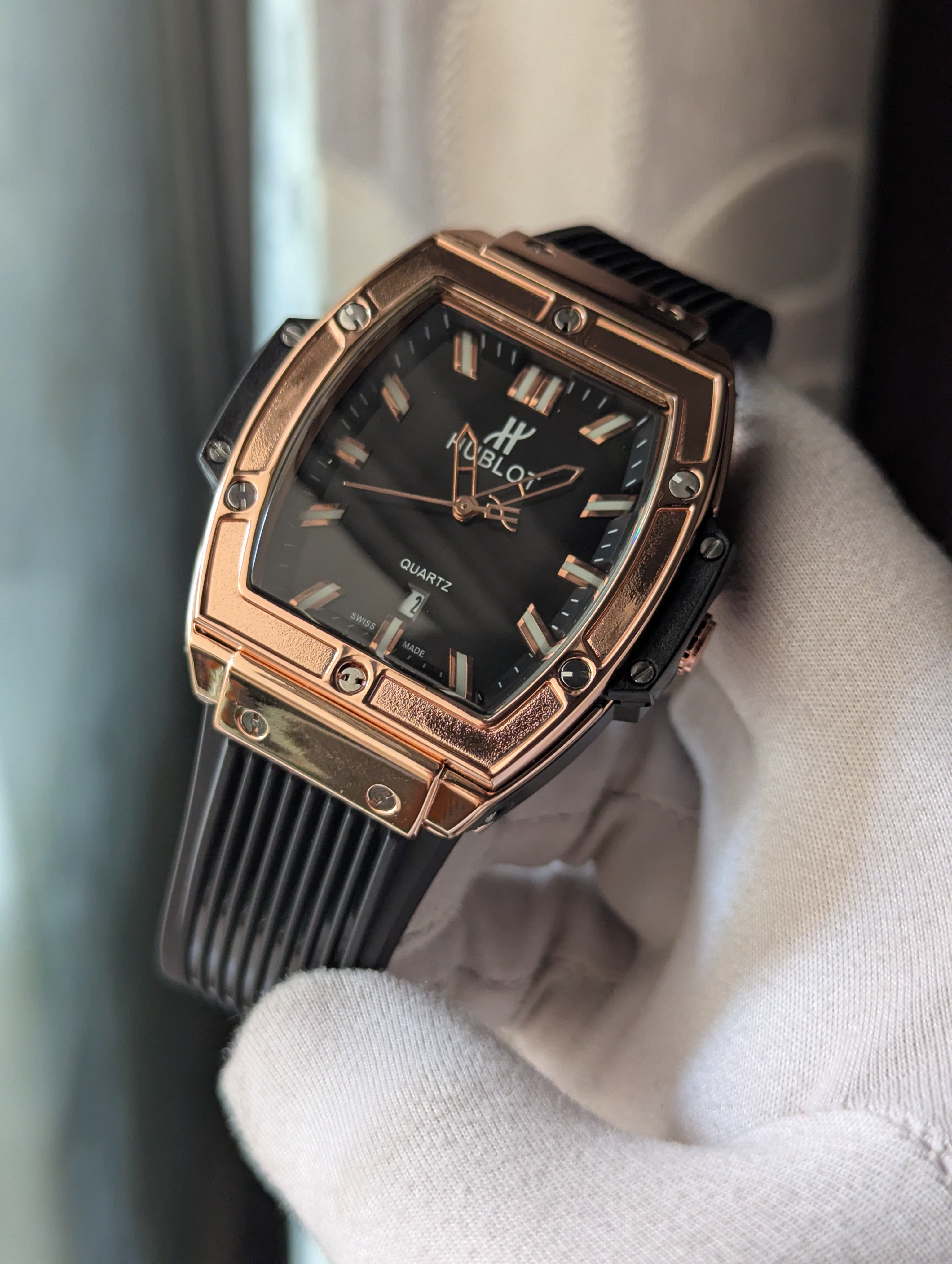 Hublot Square Black Quartz Watch