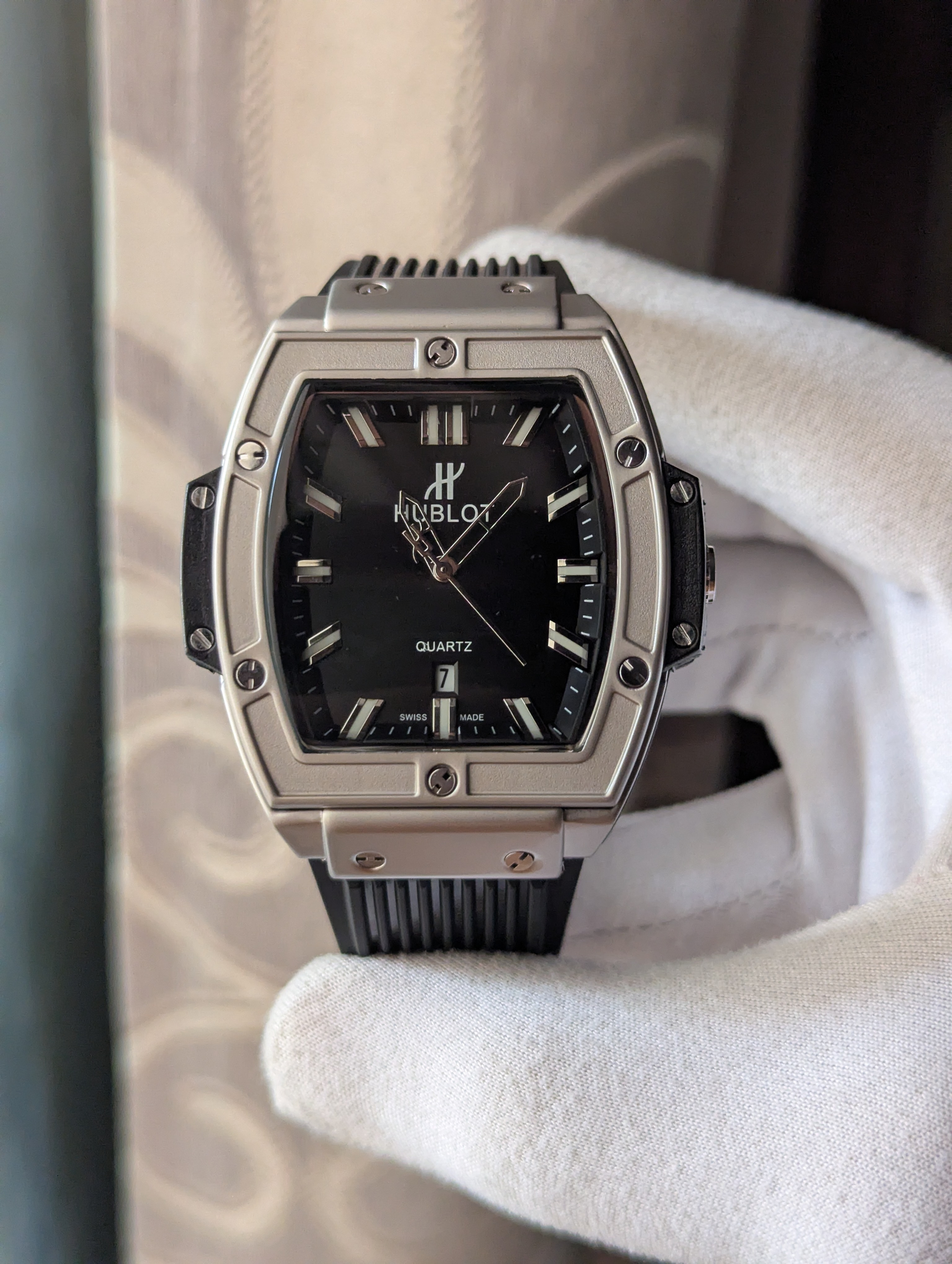 Hublot Square Black Face Quartz Watch_img_1