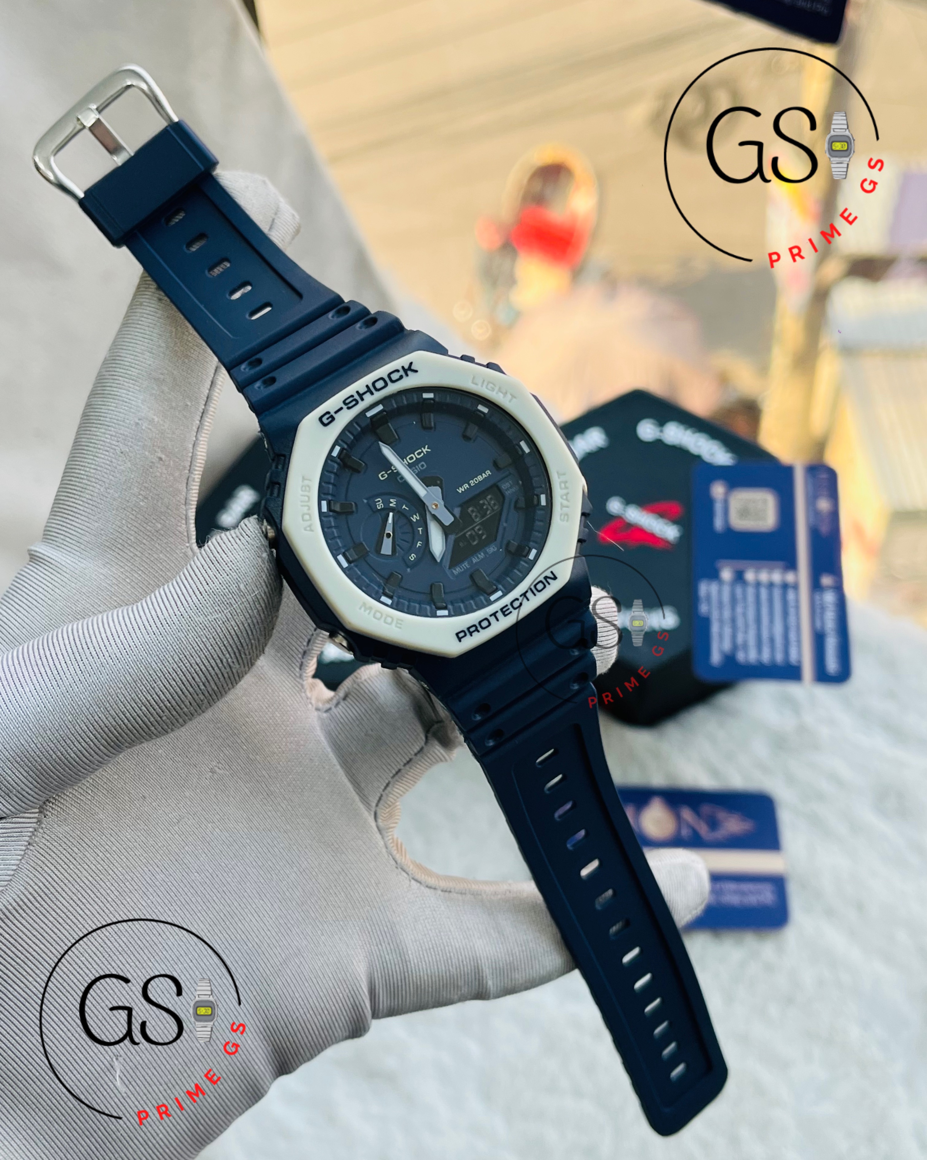 G-Shock Dark Blue White 2100 AA Grade Gshock Watch