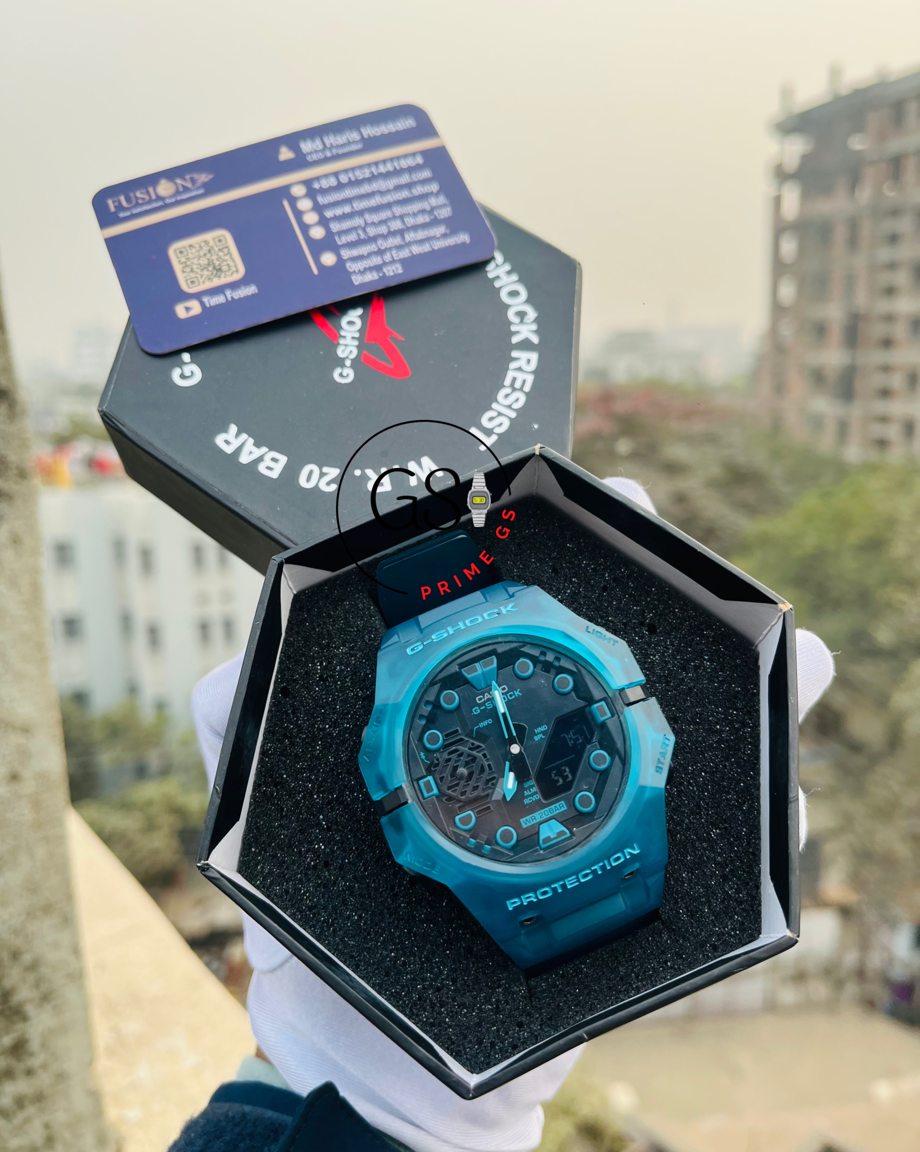 G-Shock Turquoise Blue Tripple Timer 48 mm AA Grade GShock Watch_img_1