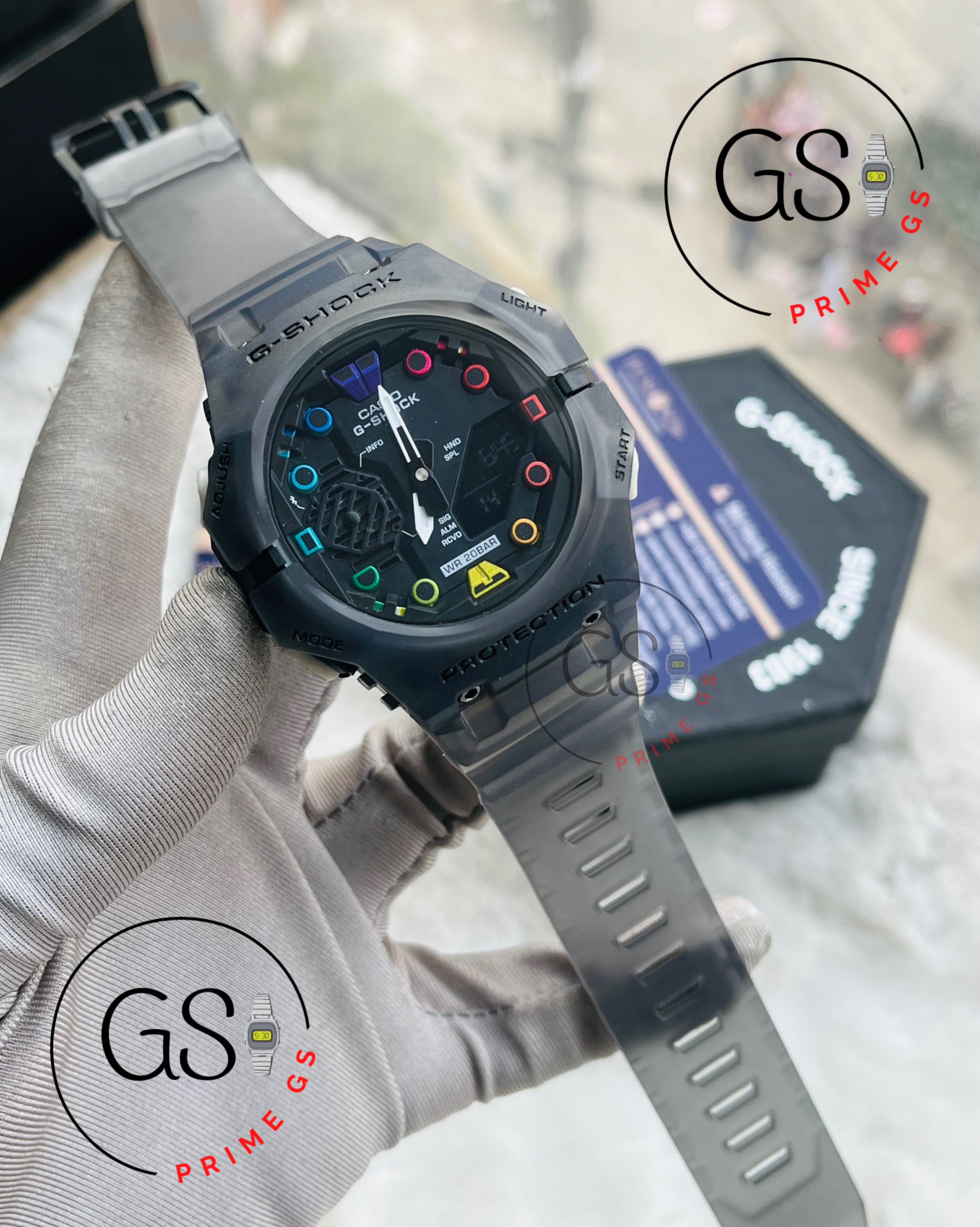 G-Shock Transparent Awsh Tripple Timer 48 mm AA Grade GShock Watch