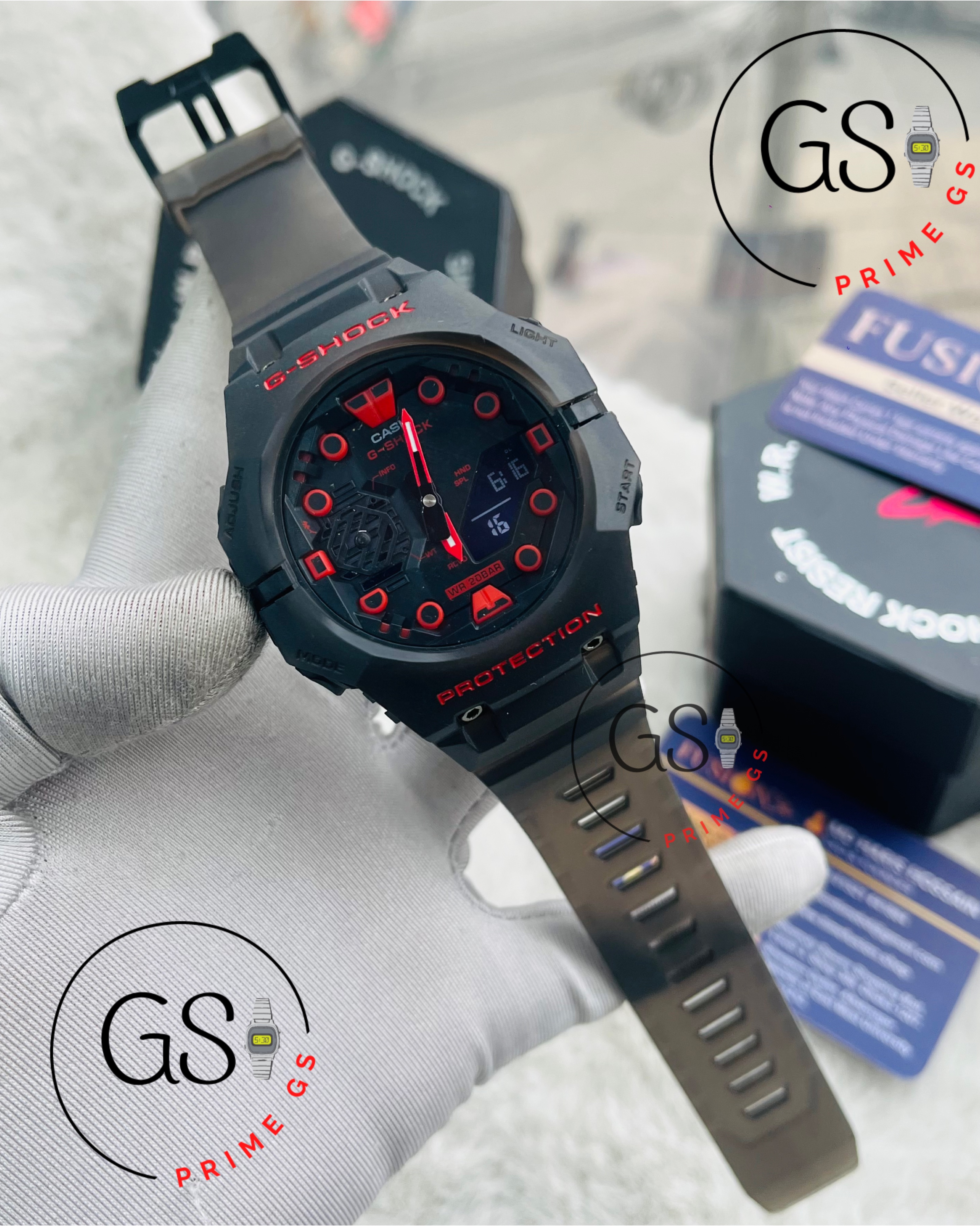 G-Shock Transparent Black Tripple Timer 48 mm AA Grade GShock Watch