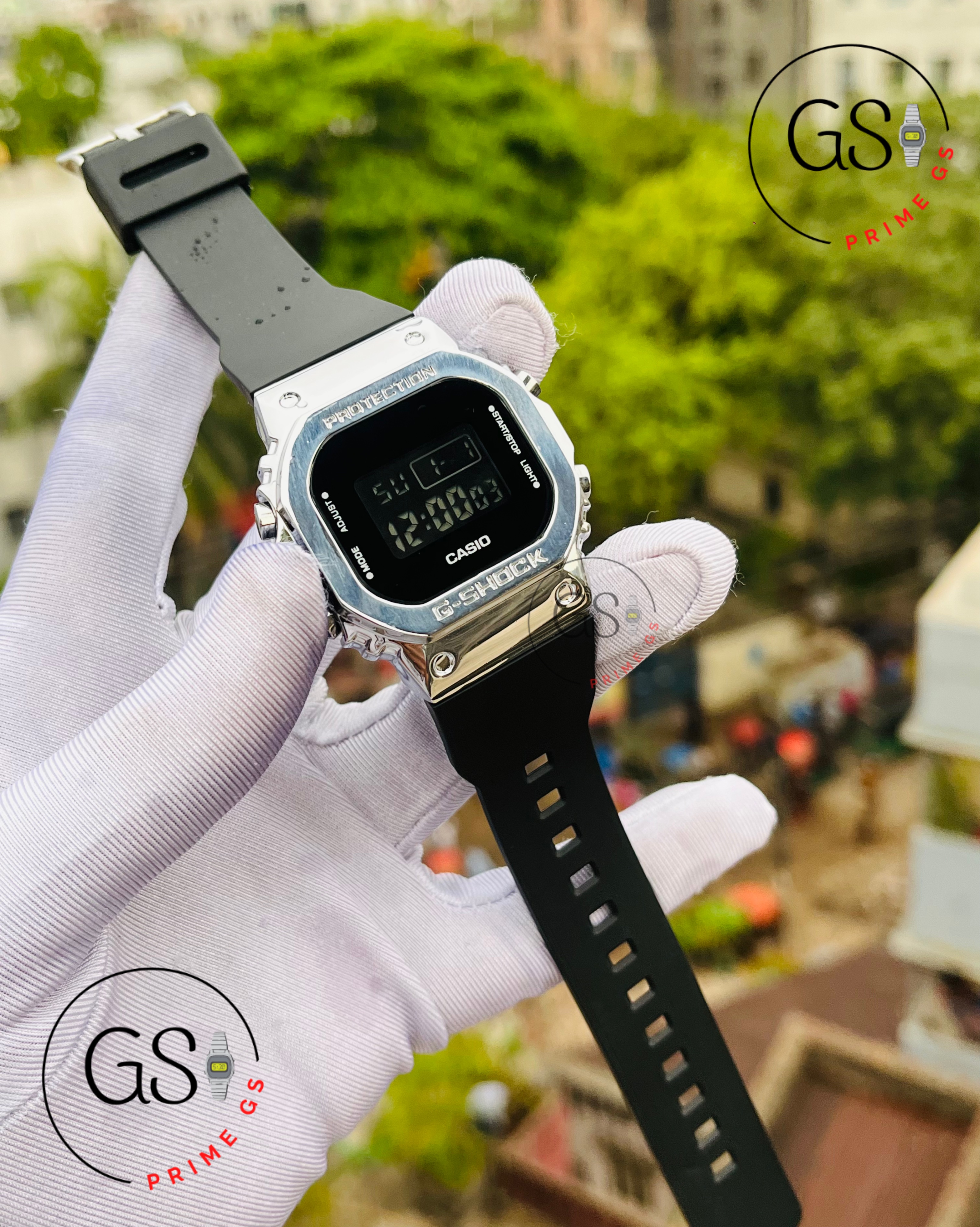 G-Shock Silver Digital Square Metal AA Grade GShock Watch