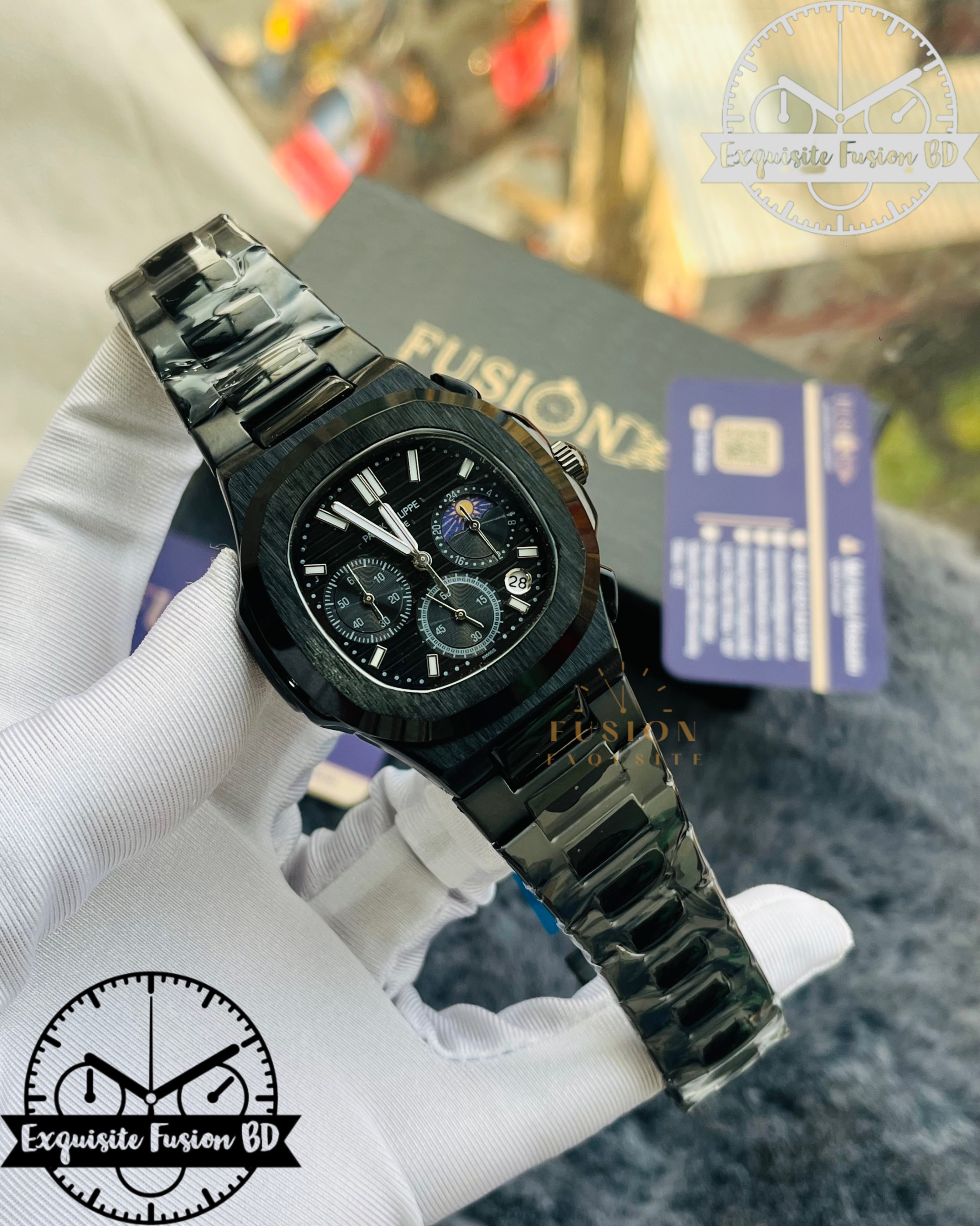 Patek Full Black Chronograph Watch (AA Grade)