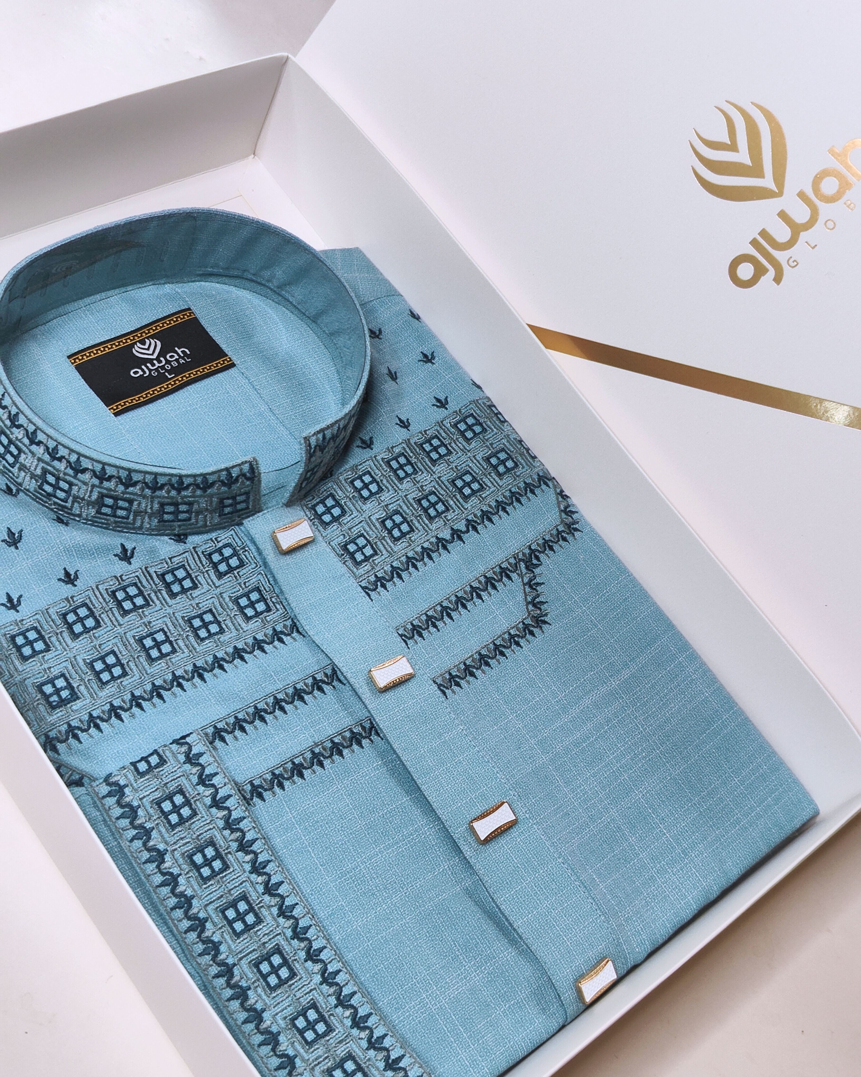 Classic Sky Threadwork Panjabi