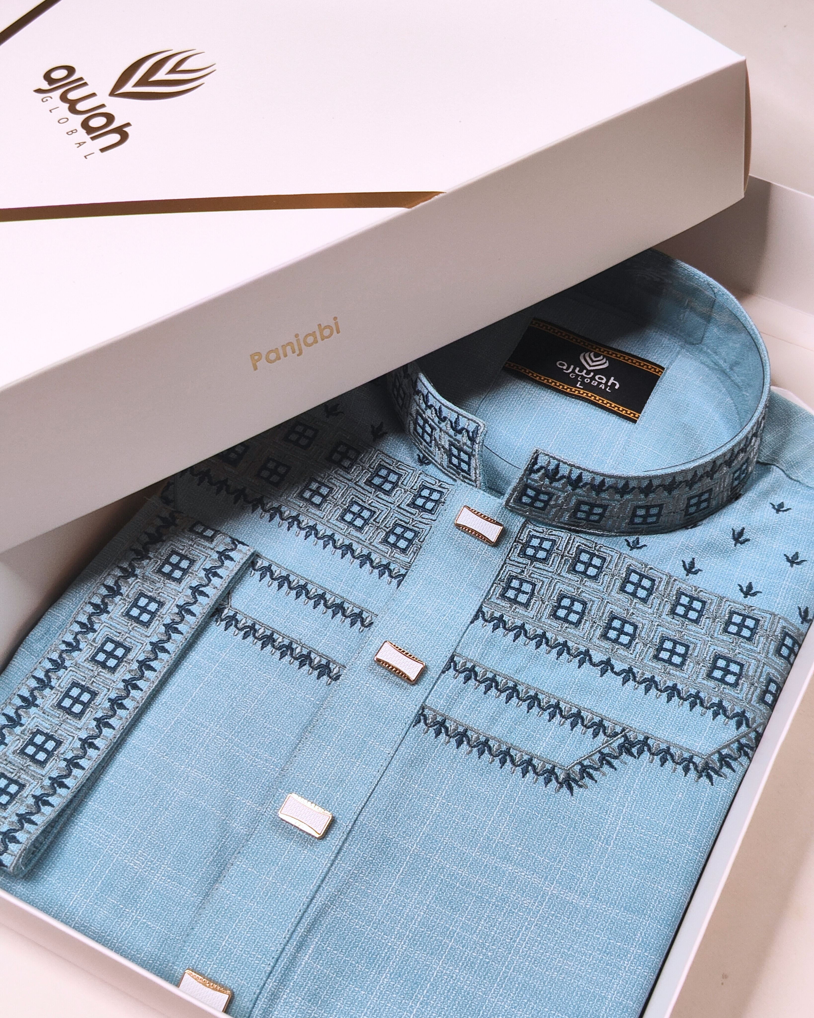 Classic Sky Threadwork Panjabi_img_2