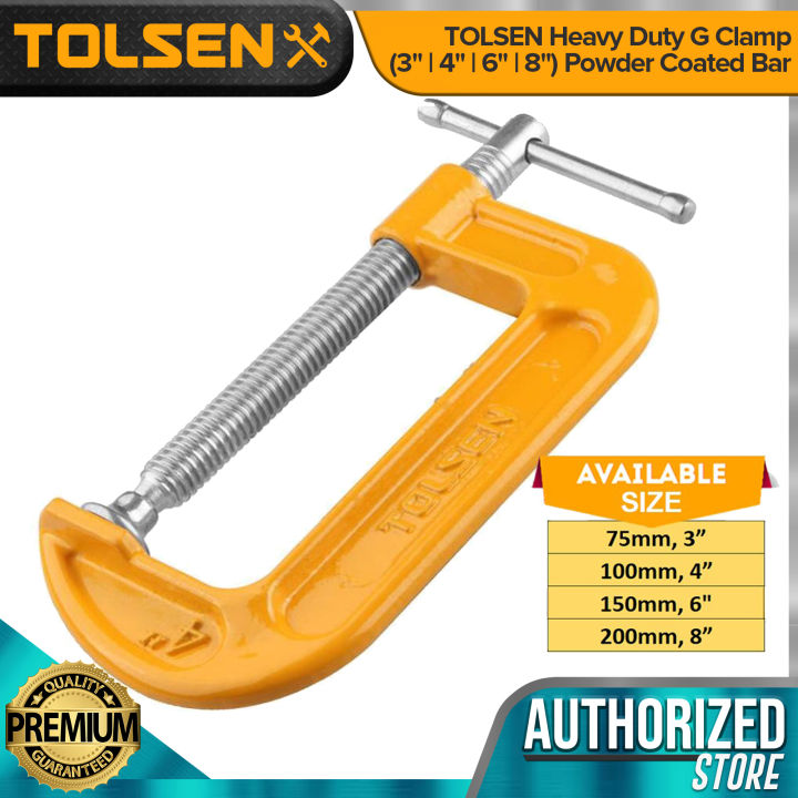 TOLSEN G Clamp (3" | 4" | 6" | 8") Powder Coated Bar,  Heavy Duty_img_9