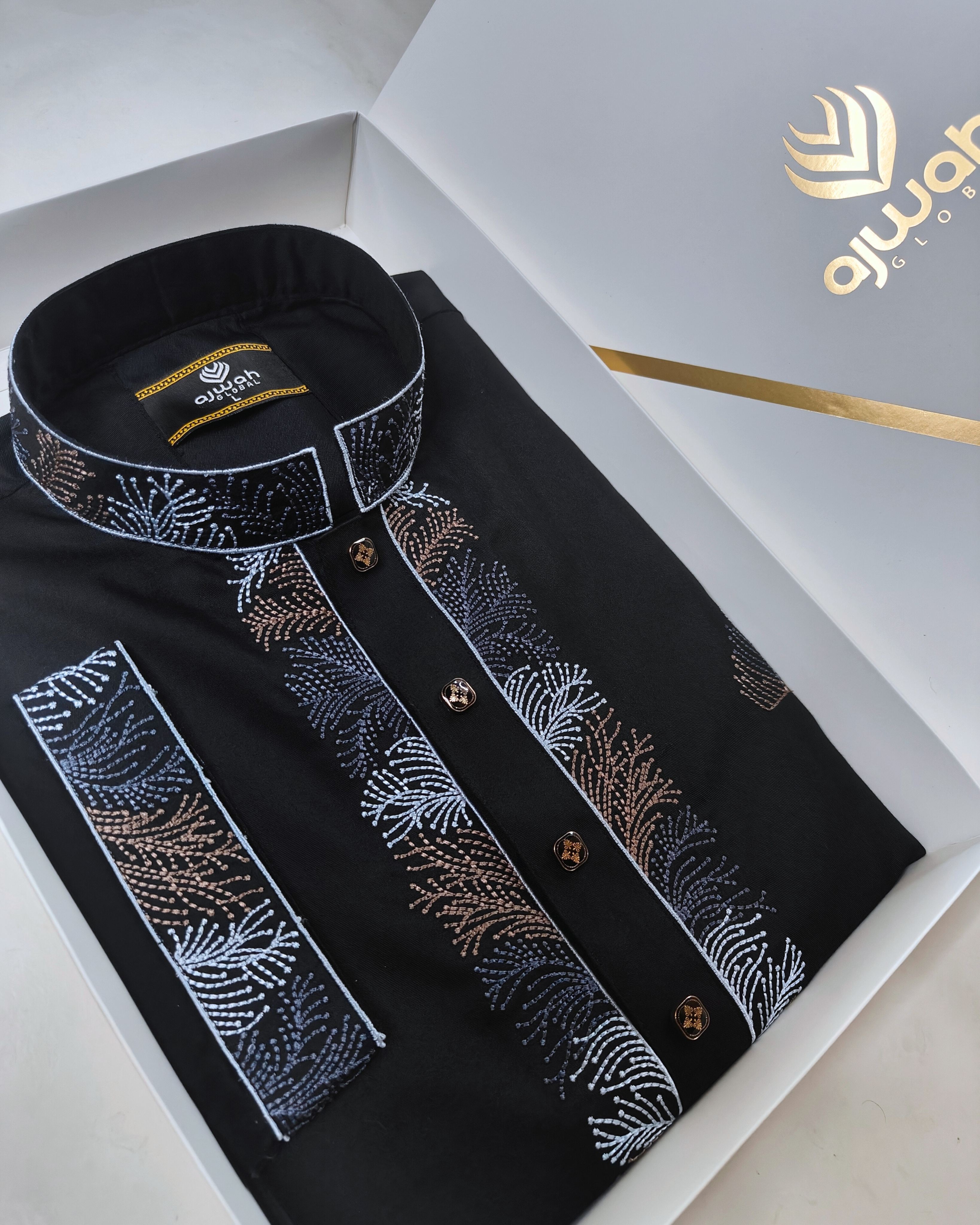 Noir Elegance Embroidery Panjabi -A3B103_img_0