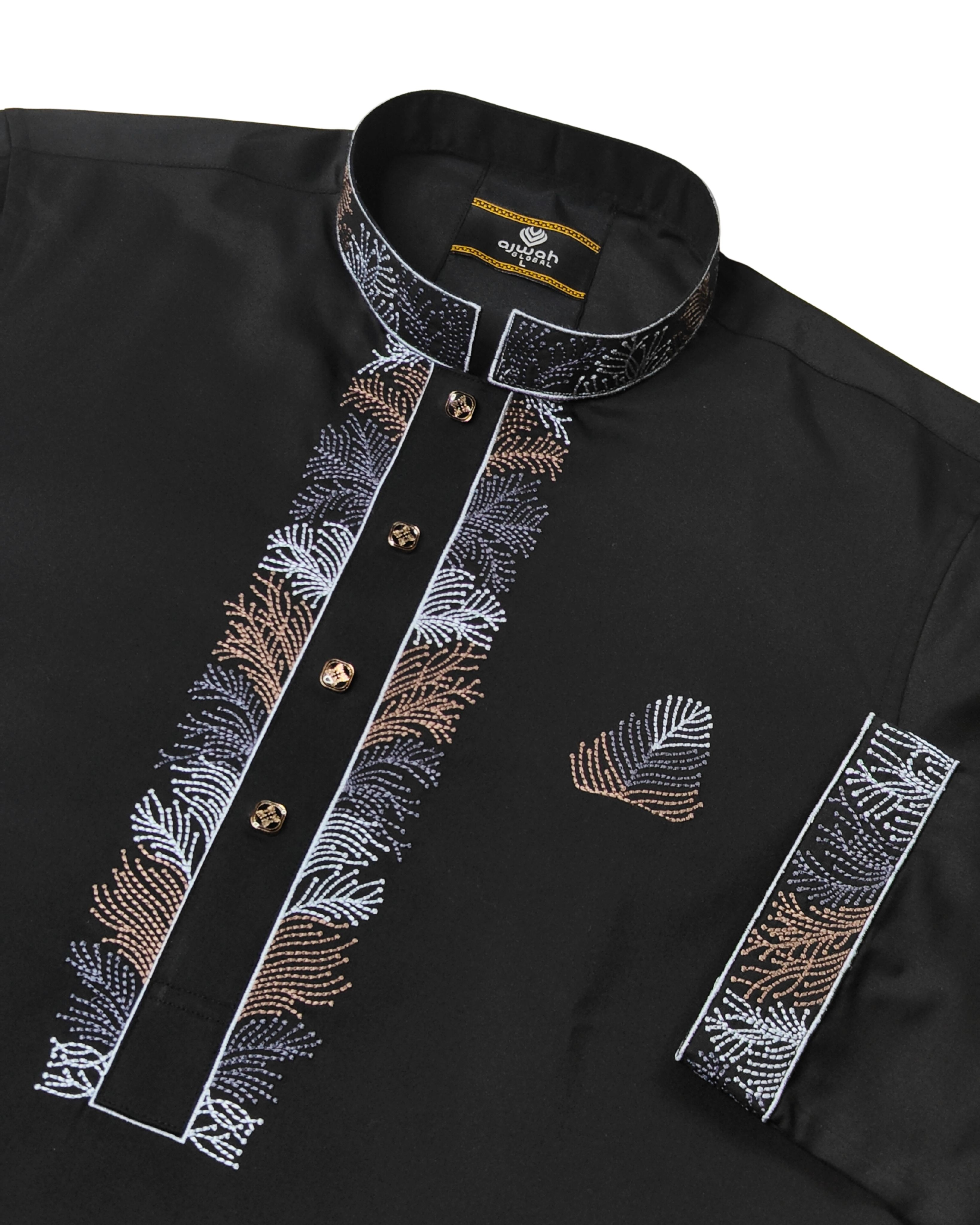 Noir Elegance Embroidery Panjabi -A3B103_img_1