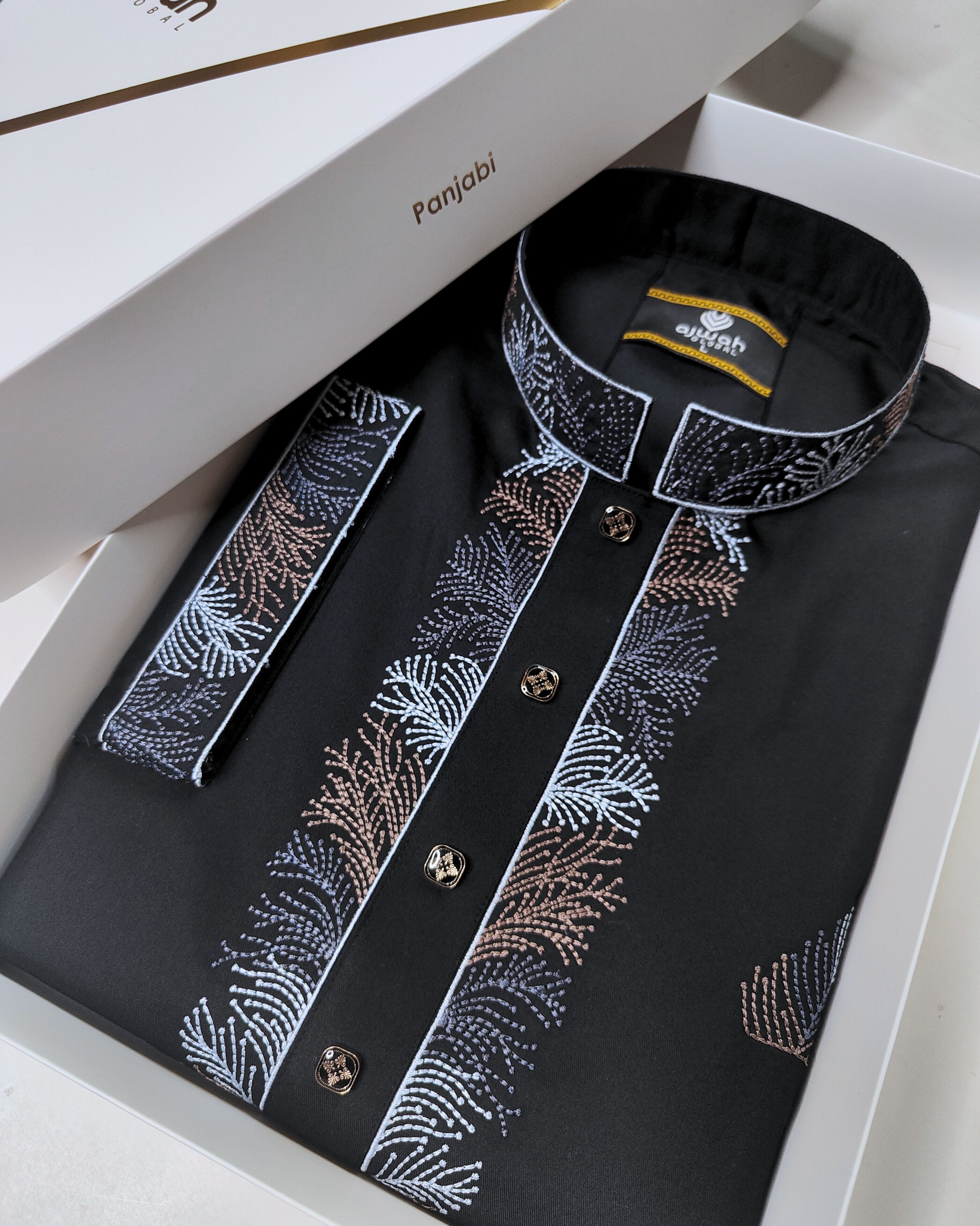 Noir Elegance Embroidery Panjabi -A3B103_img_3