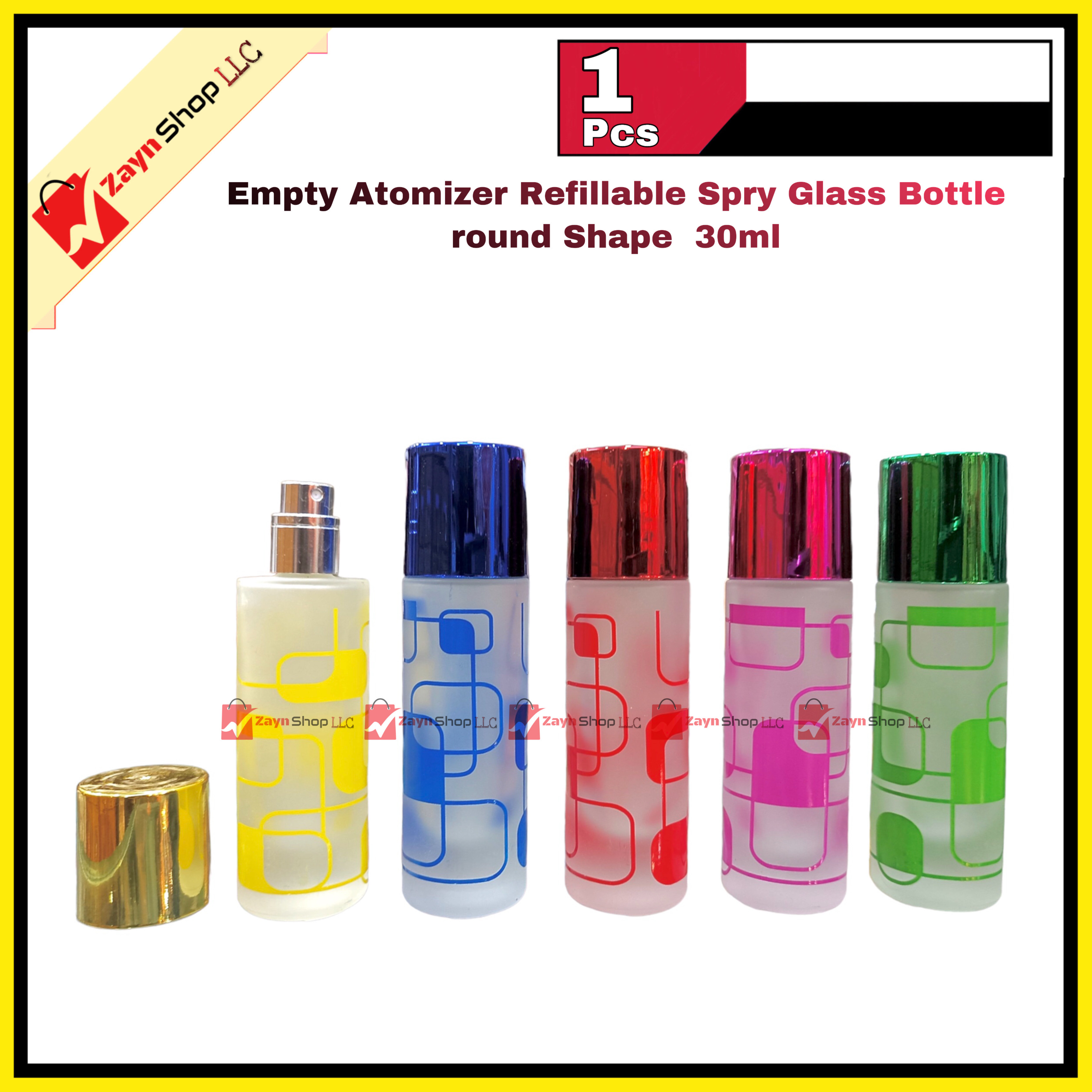 Empty Atomizer Refillable Spry Glass Bottle Round Shape 30ml Random color 1 pics_img_2