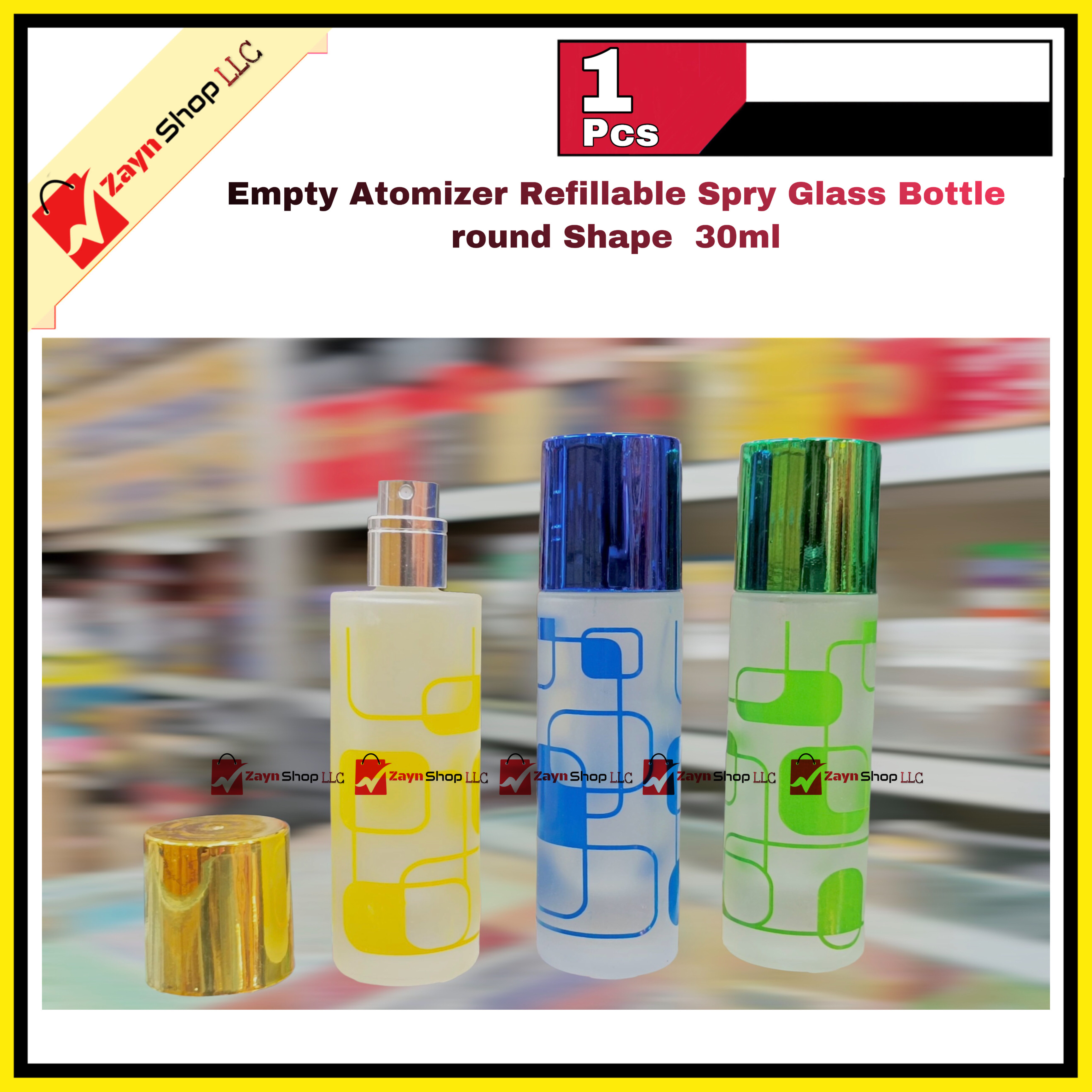 Empty Atomizer Refillable Spry Glass Bottle Round Shape 30ml Random color 1 pics_img_1