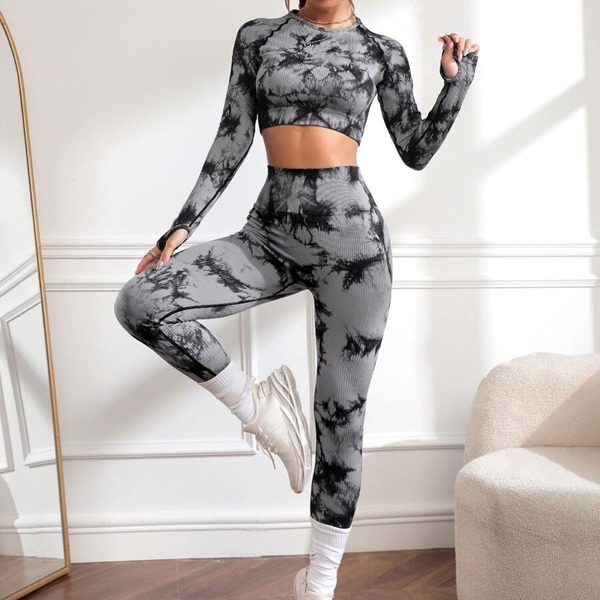 Seamless Tie-Dye Sports Fitness suit_img_1