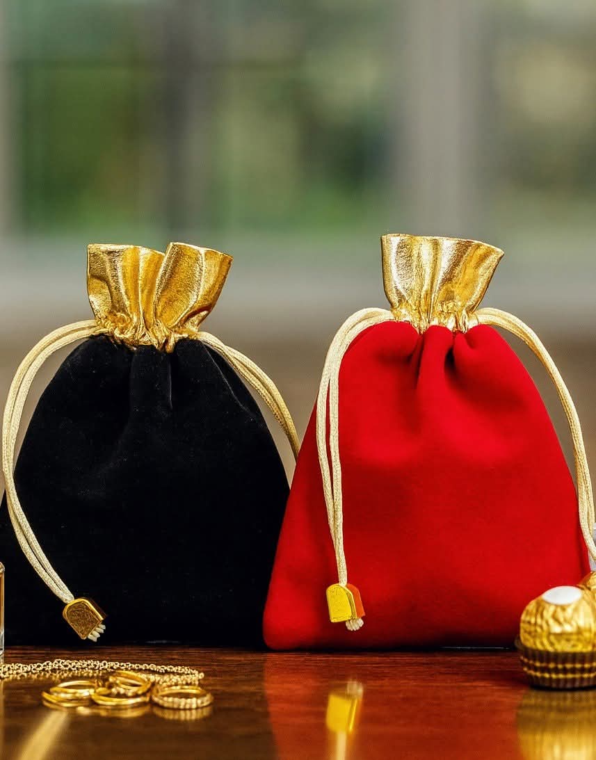 5 piece 3.5x4.5inc Luxury Velvet Gift Mini Pouch  Bag