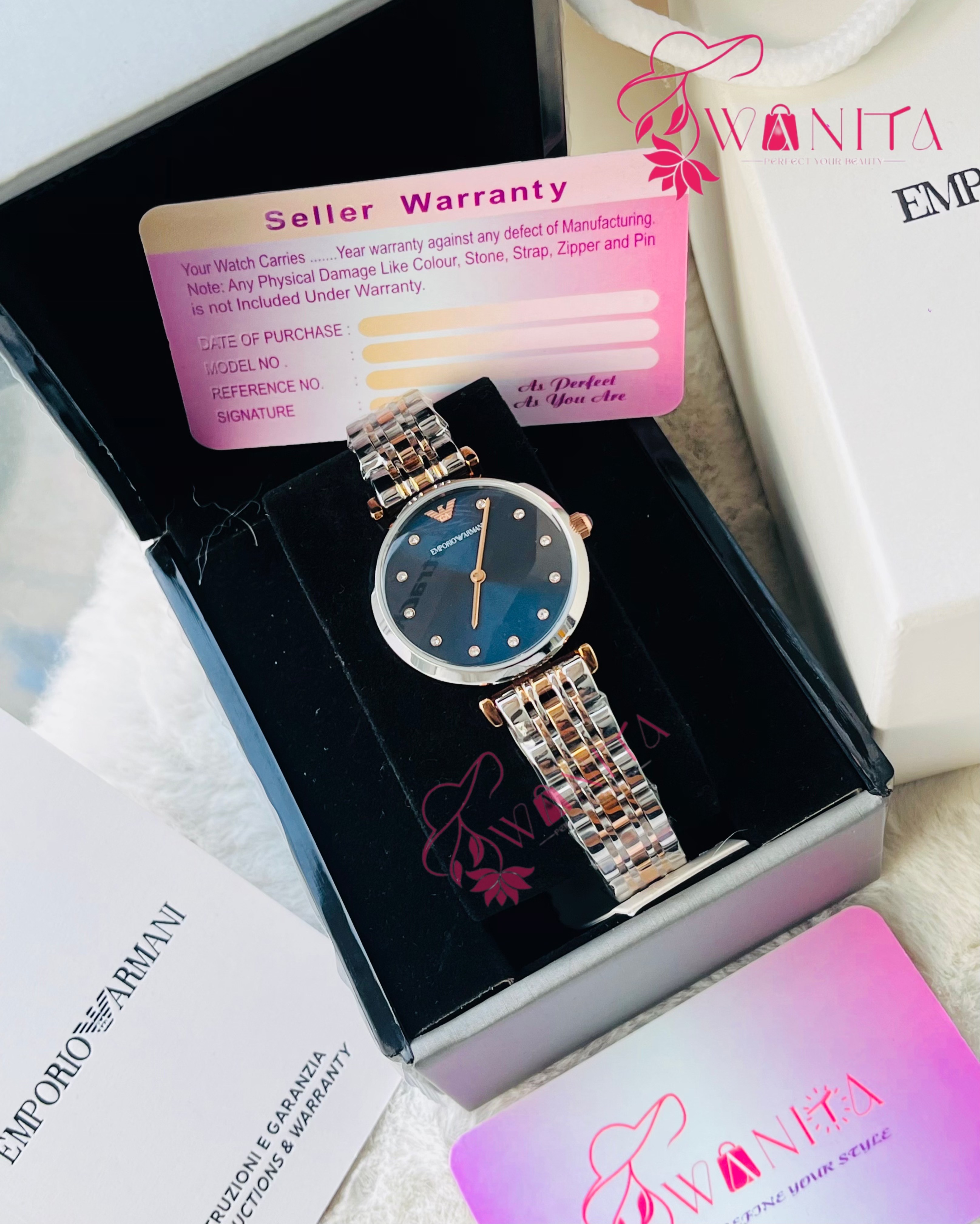 Original Armani Ladies Sea-Blue Dial Watch