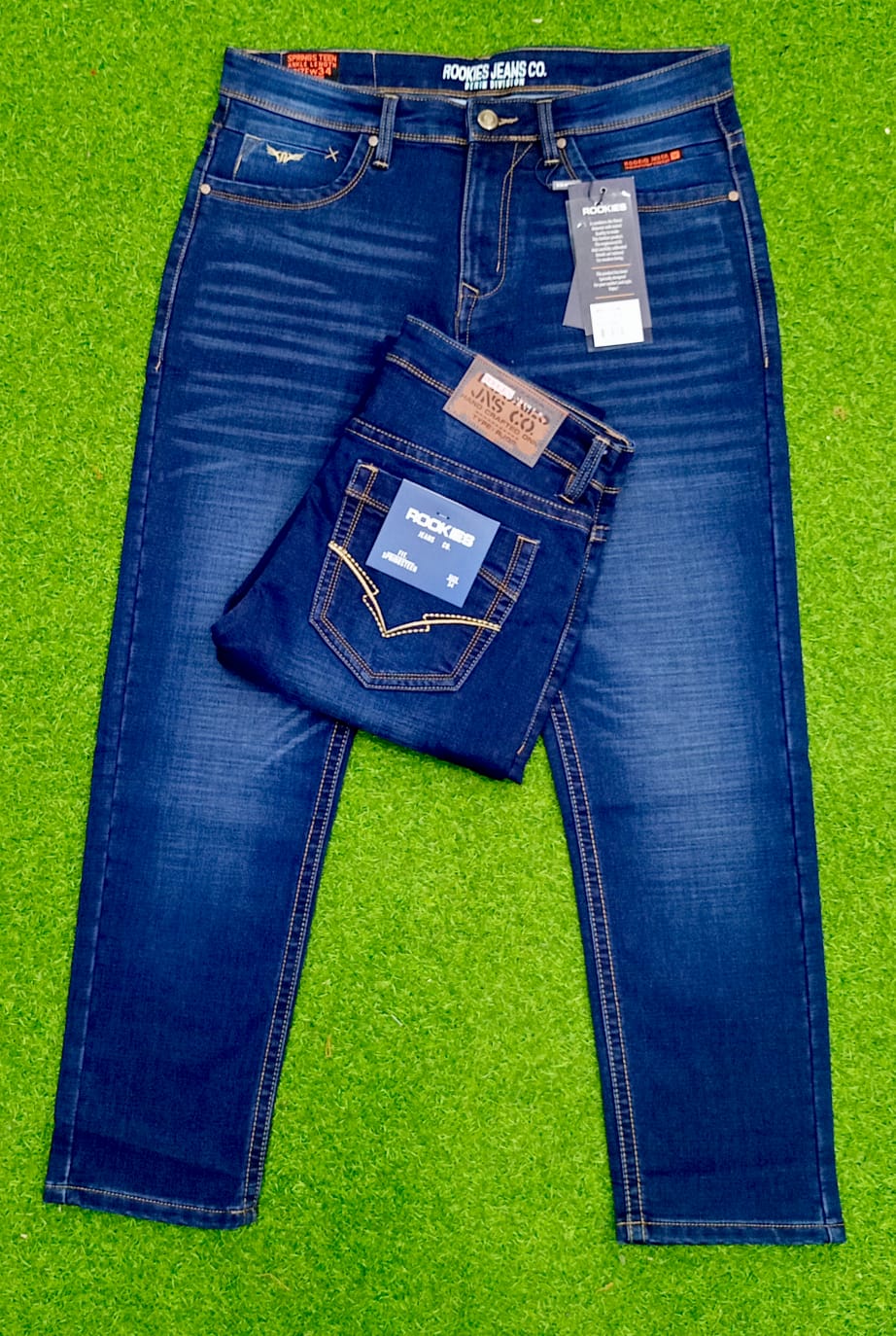 ROOKIES KNIT DENIM JEANS PANT (premium blue)_img_0