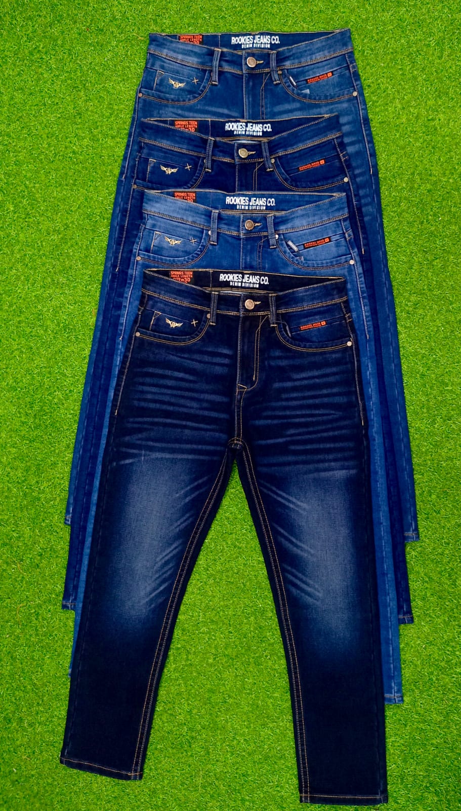 ROOKIES KNIT DENIM JEANS PANT (Light blue)_img_1