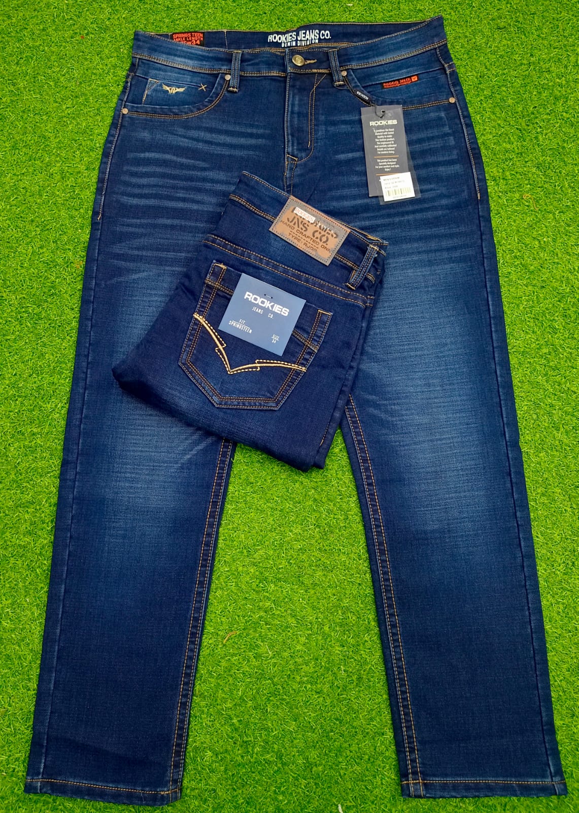 ROOKIES KNIT DENIM JEANS PANT (indego blue)_img_0
