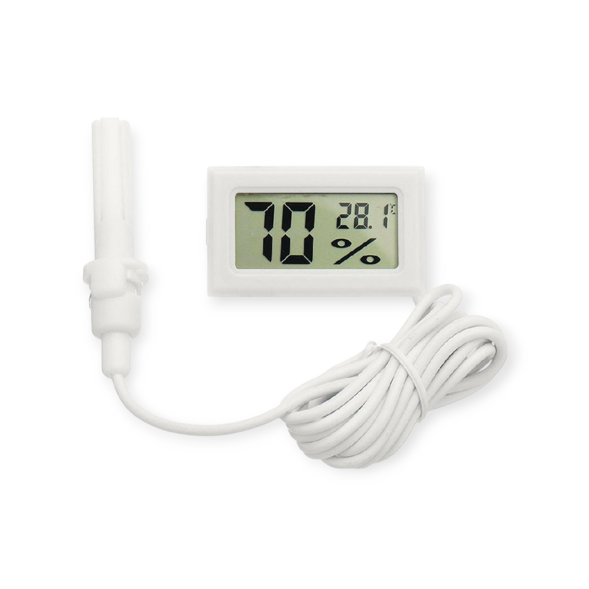 Digital LCD Mini Thermometer Hygrometer | Temperature & Humidity Meter | White