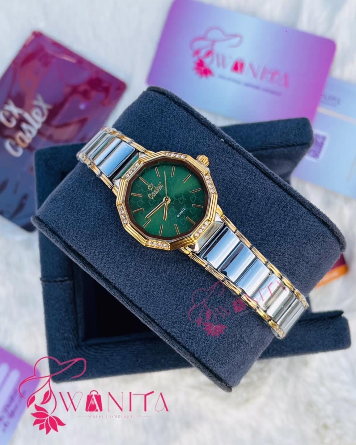 Original Caslex Ladies Green Dial Watch