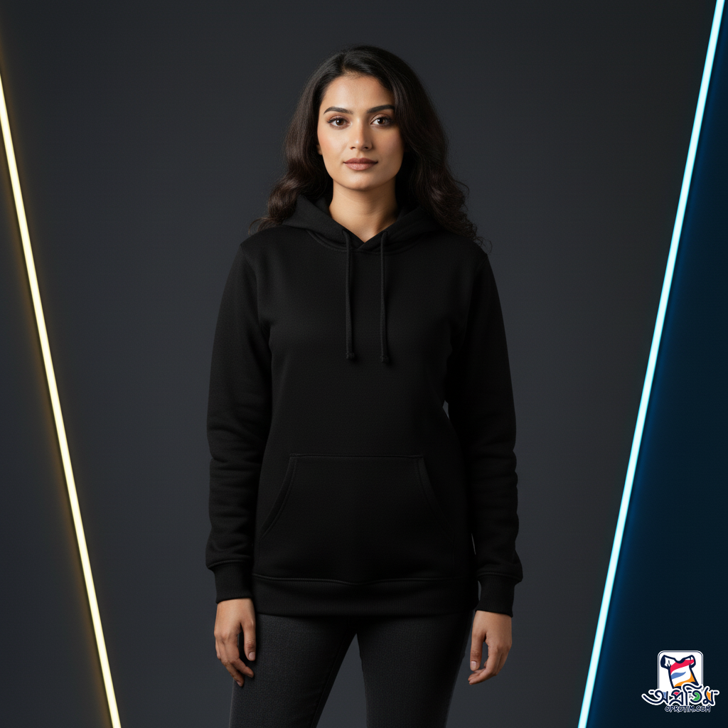 Exclusive Black Hoodie Solid Color_img_3