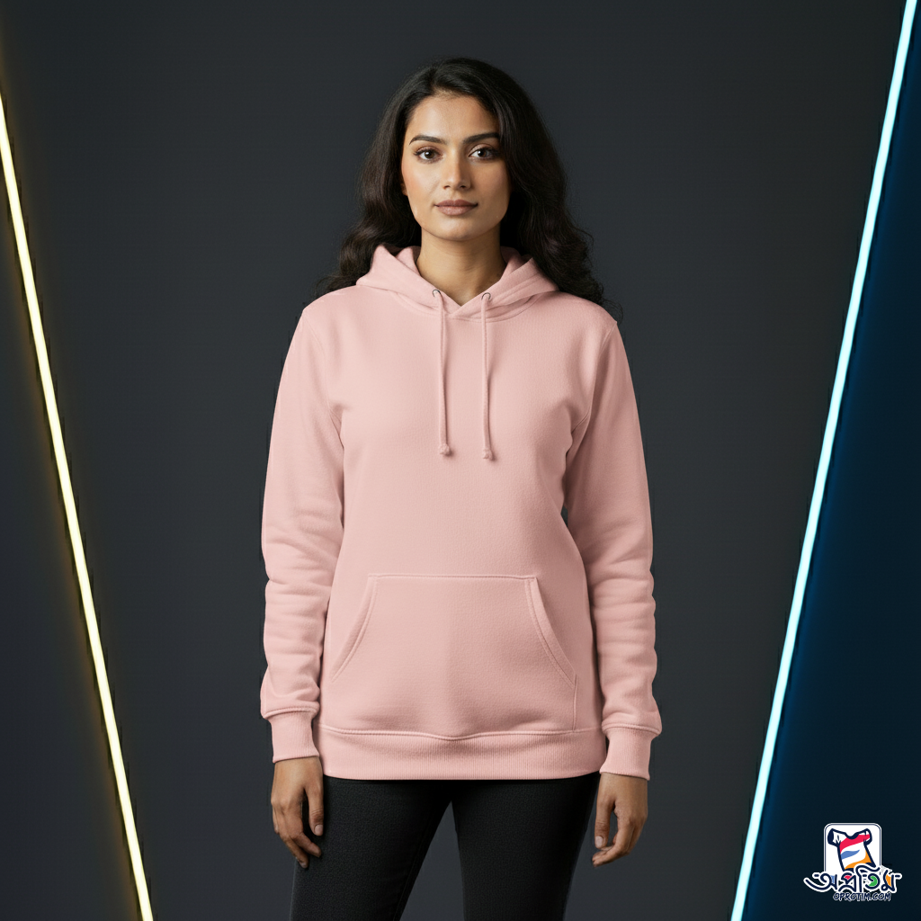 Exclusive Solid Light Pink Hoodie_img_2