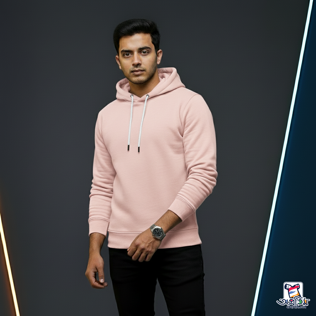 Exclusive Solid Light Pink Hoodie_img_3