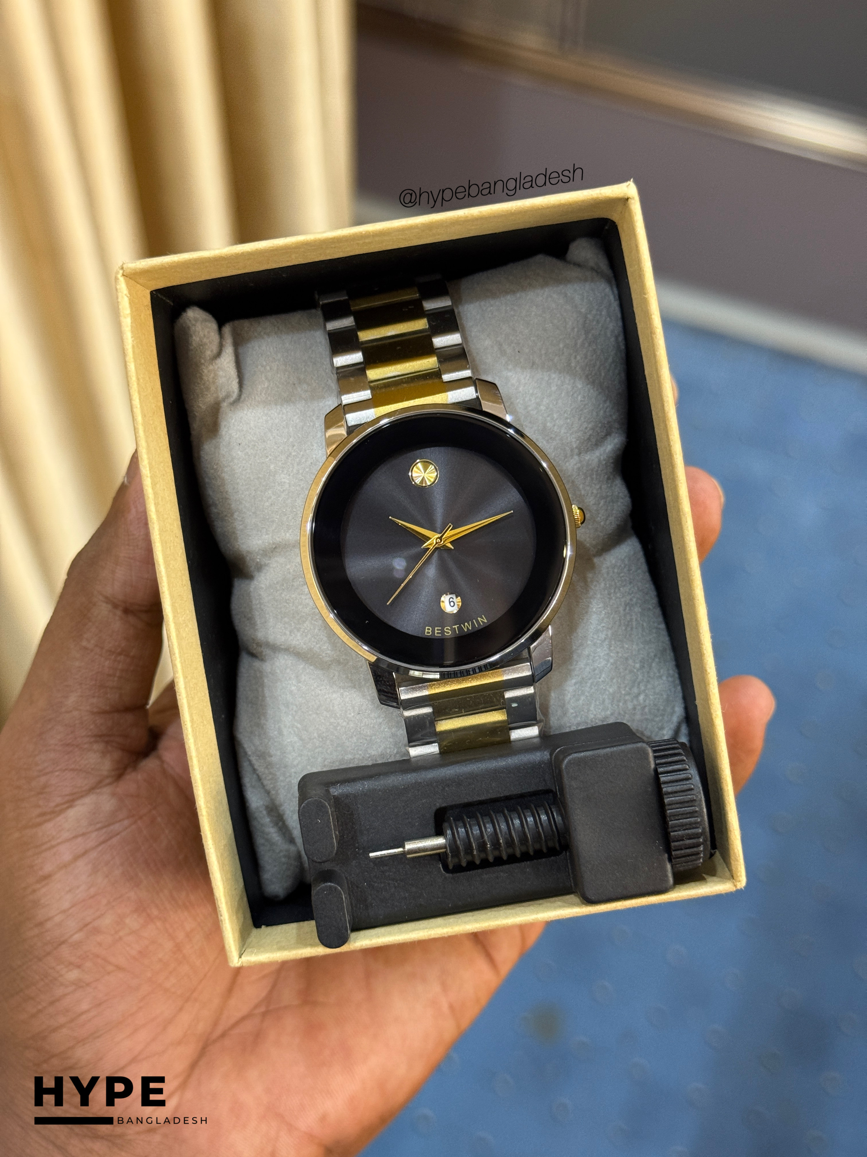 Bestwin BW163 Stainless Steel Watch (Black Dial)_img_5