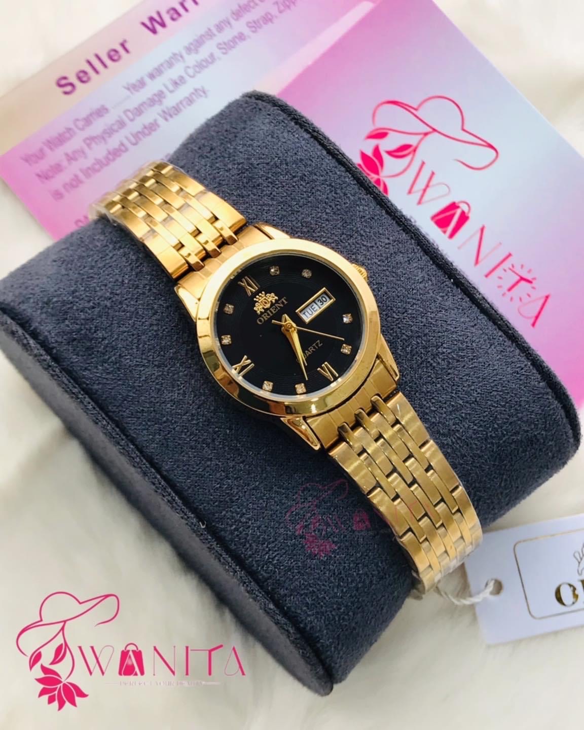 Premium Orient Golden Black Ladies Watch