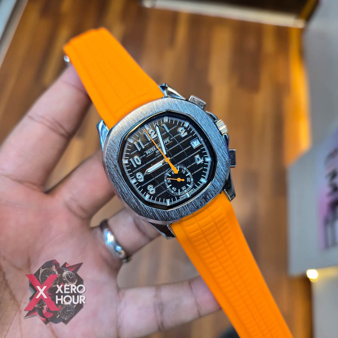 Patek philippe Aquanaut | Silicon Strap | AA Grade | Orange Strap