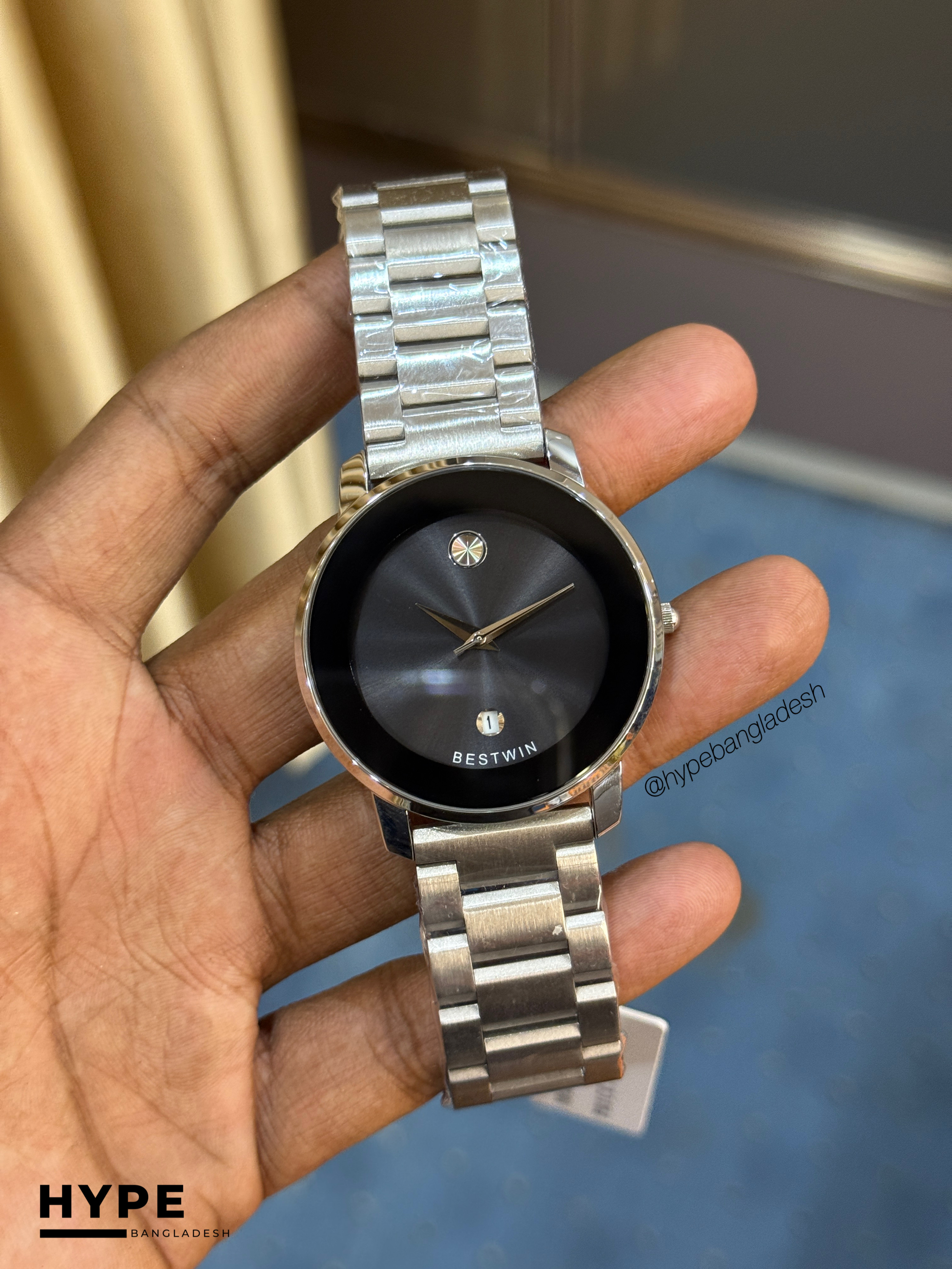 Bestwin BW163 Stainless Steel Watch (Silver-Black)_img_1