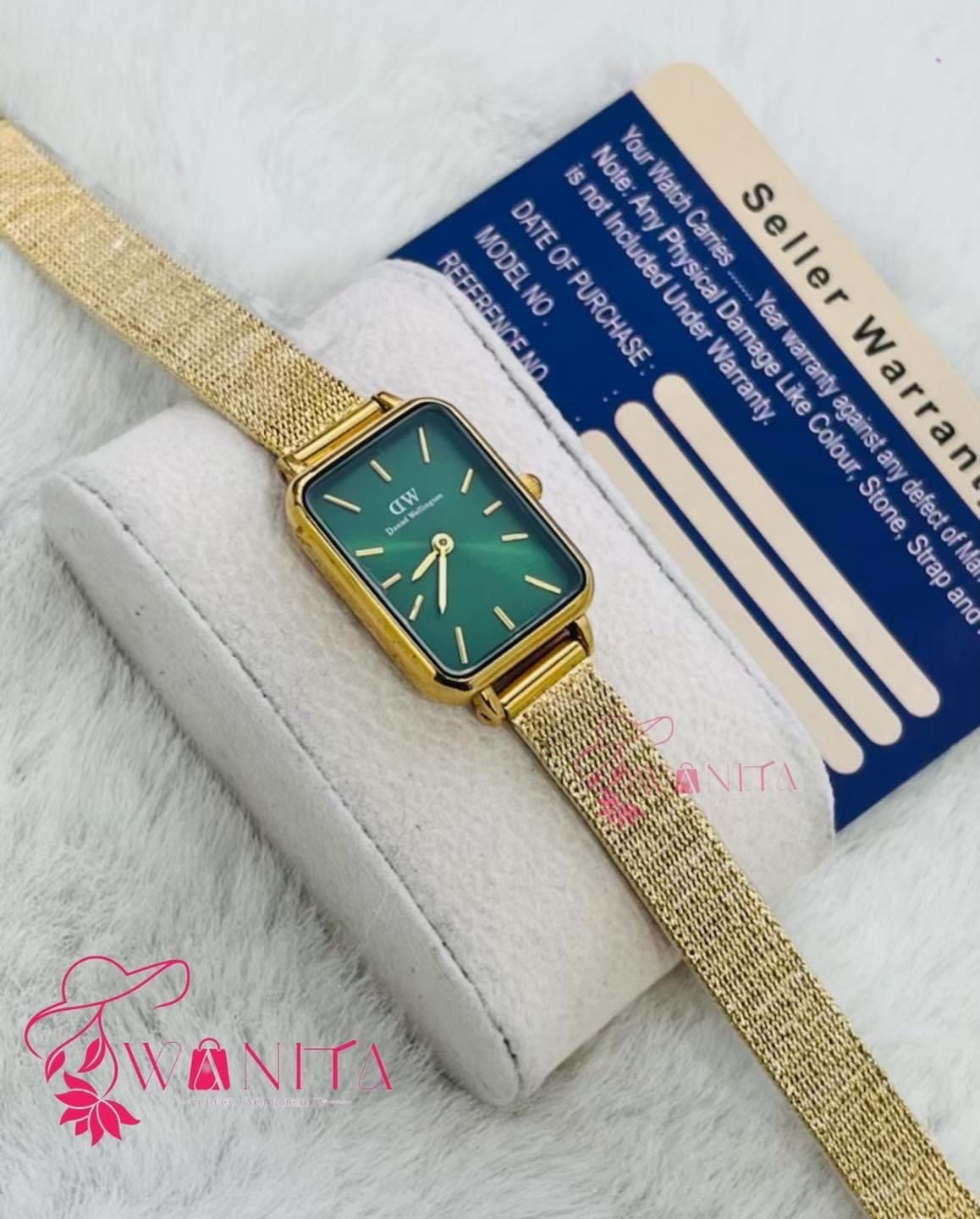 Premium DW Ladies Golden-Green Dial Watch