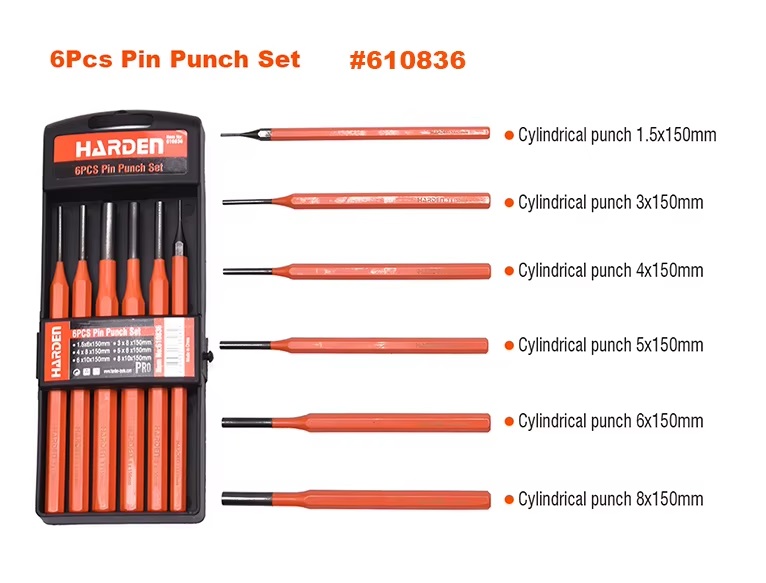 HARDEN 6Pcs Pin Punch Set 10" Professional 610836_img_4