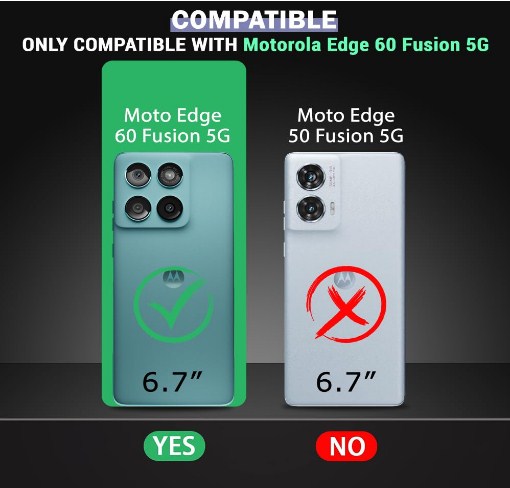 Motorola Moto Edge 60 Fusion 5G | Hard Back Cover Case for Motorola Moto Edge 60 Fusion 5G (PC & TPU, Transparent Clear Back, Black Sides)_img_4